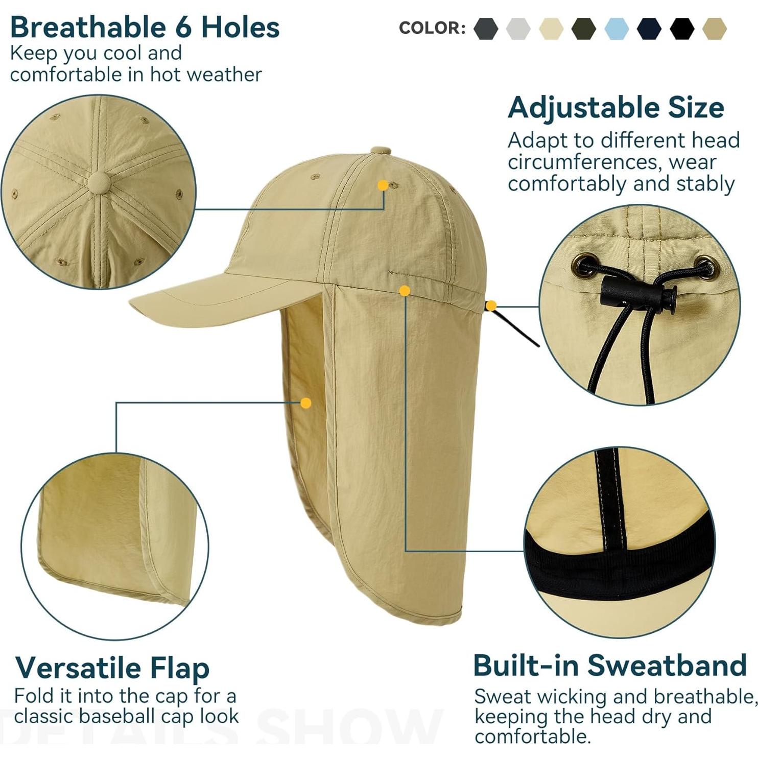 Sombrero de Sol Zando UPF 50+ Impermeable Ajustable Unisex