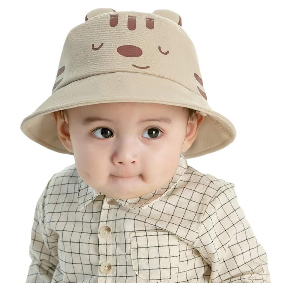 Sombrero de sol ajustable para bebé UPF50+ Beige Tigre