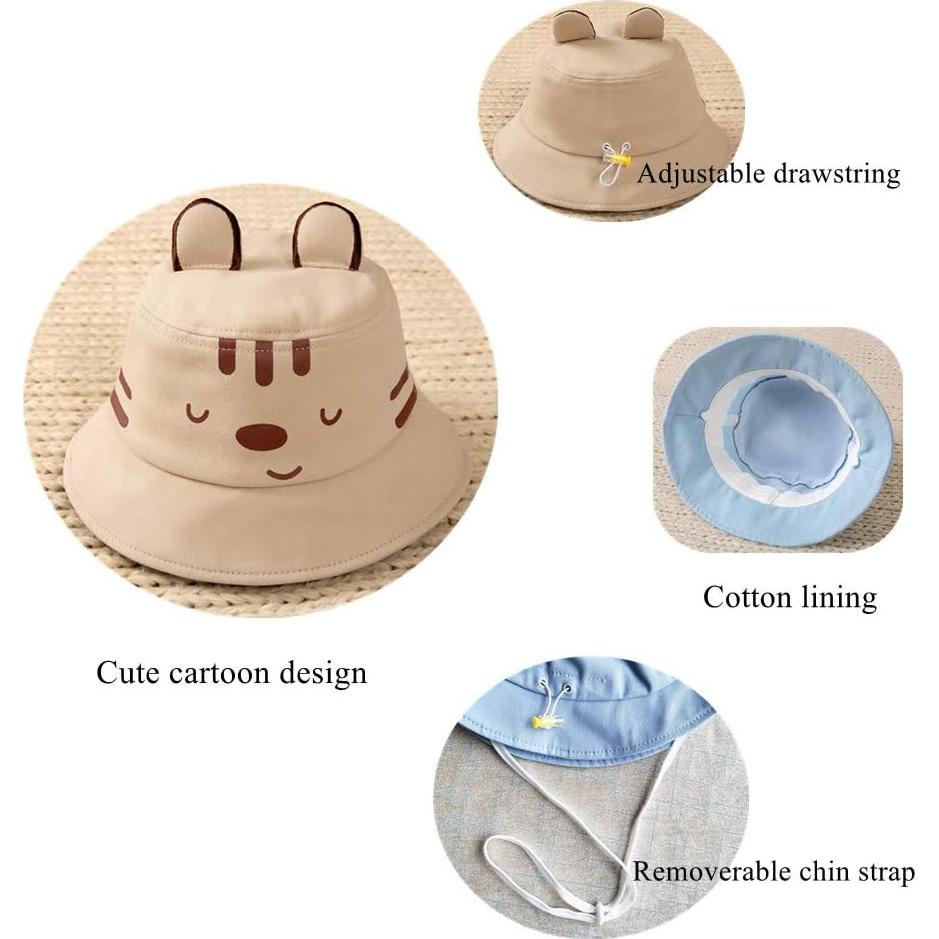 Sombrero de sol ajustable para bebé UPF50+ Beige Tigre