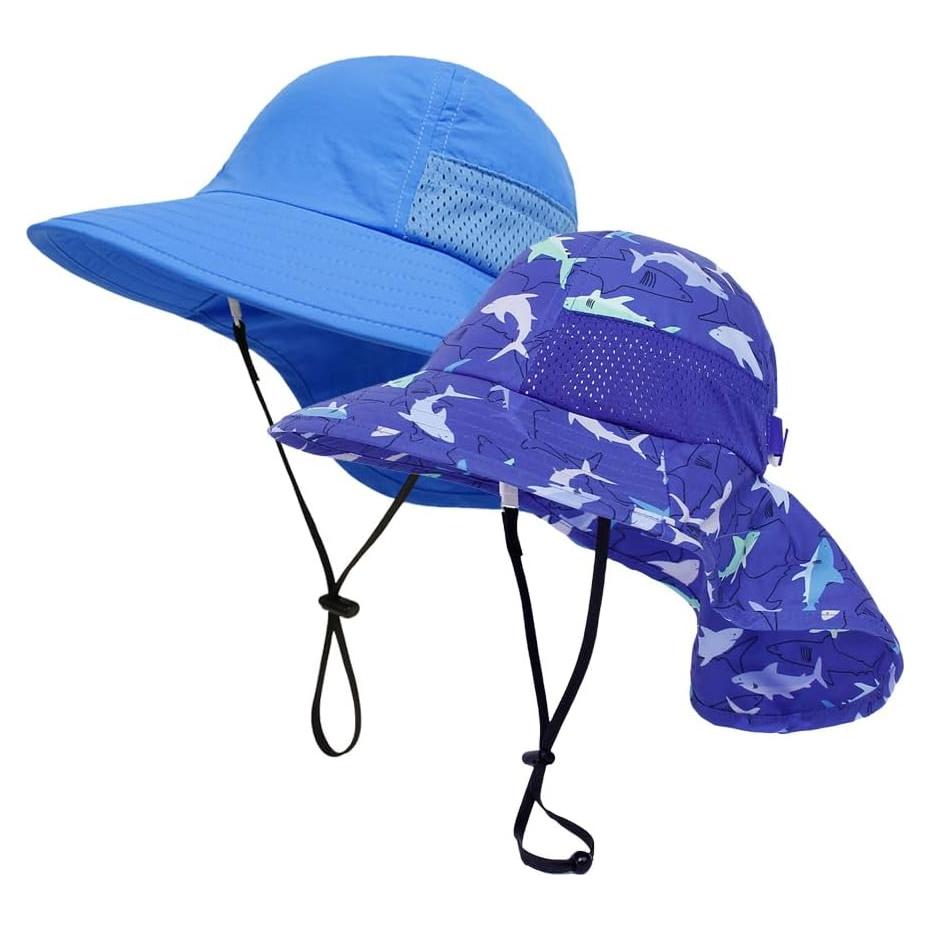 Sombrero de Sol para Bebés Upeilxd UPF 50+ 2 Piezas Azul