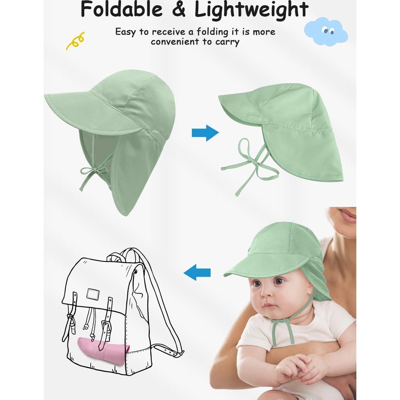 Sombrero de Sol Ajustable Zurlefy para Bebés UPF 50+ Verde