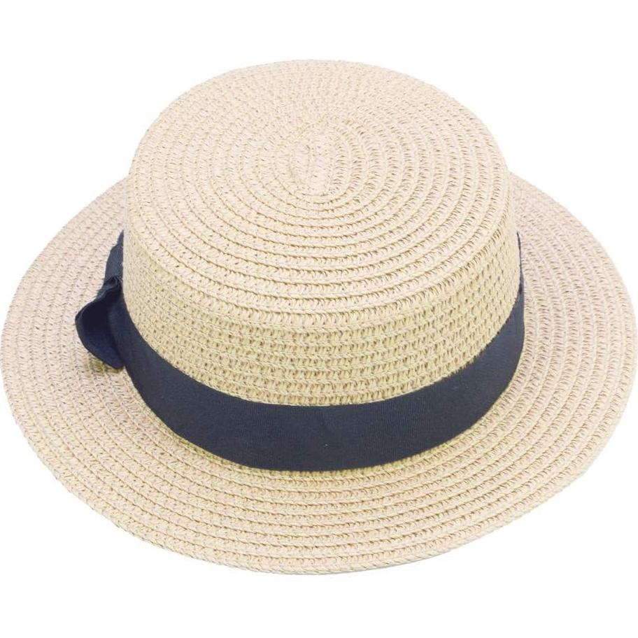 Sombrero de Playa para Niños Beige 100% Paja Natural