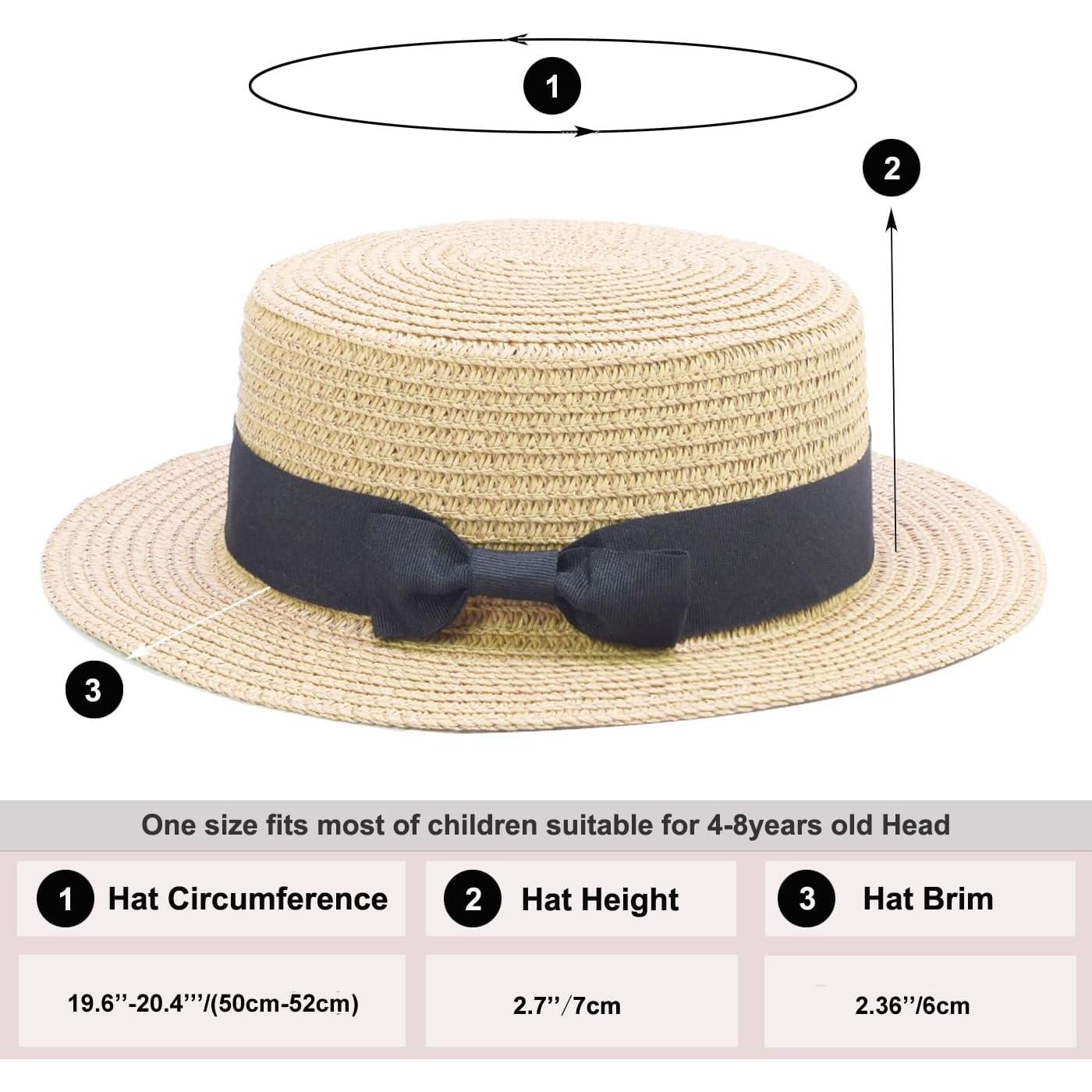Sombrero de Playa para Niños Beige 100% Paja Natural
