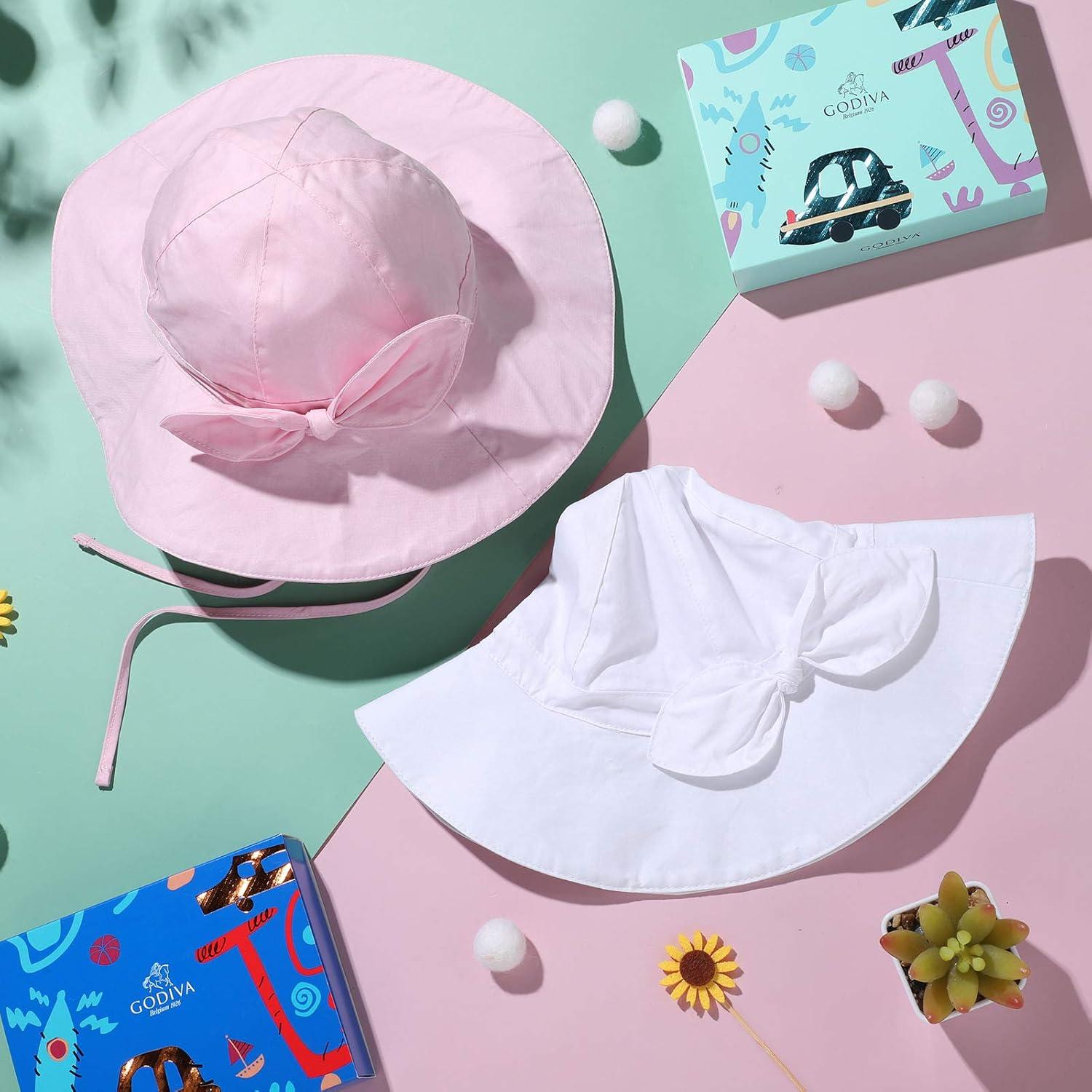 Sombreros de Sol para Niñas Bebés Syhood - 2 Piezas Ajustables