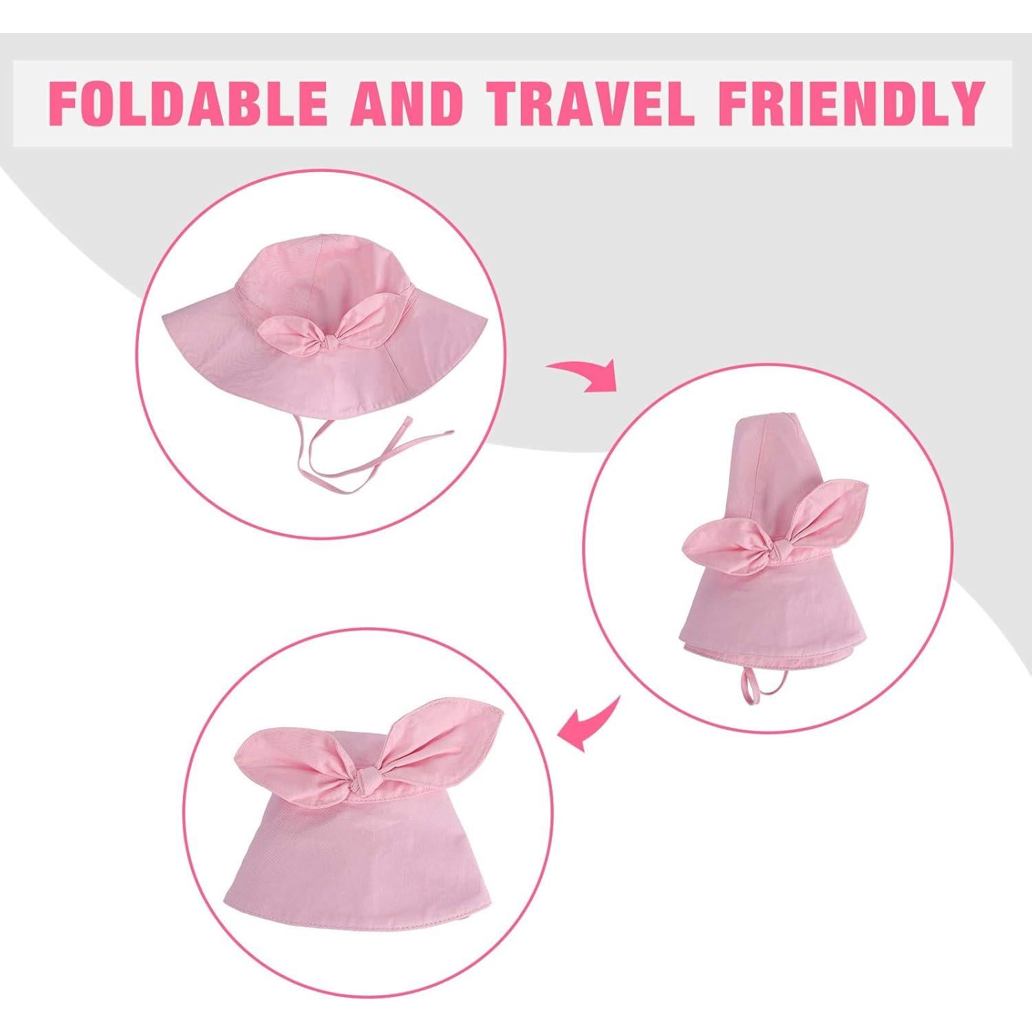 Sombreros de Sol para Niñas Bebés Syhood - 2 Piezas Ajustables