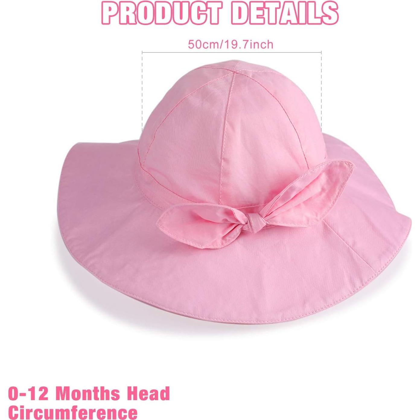 Sombreros de Sol para Niñas Bebés Syhood - 2 Piezas Ajustables