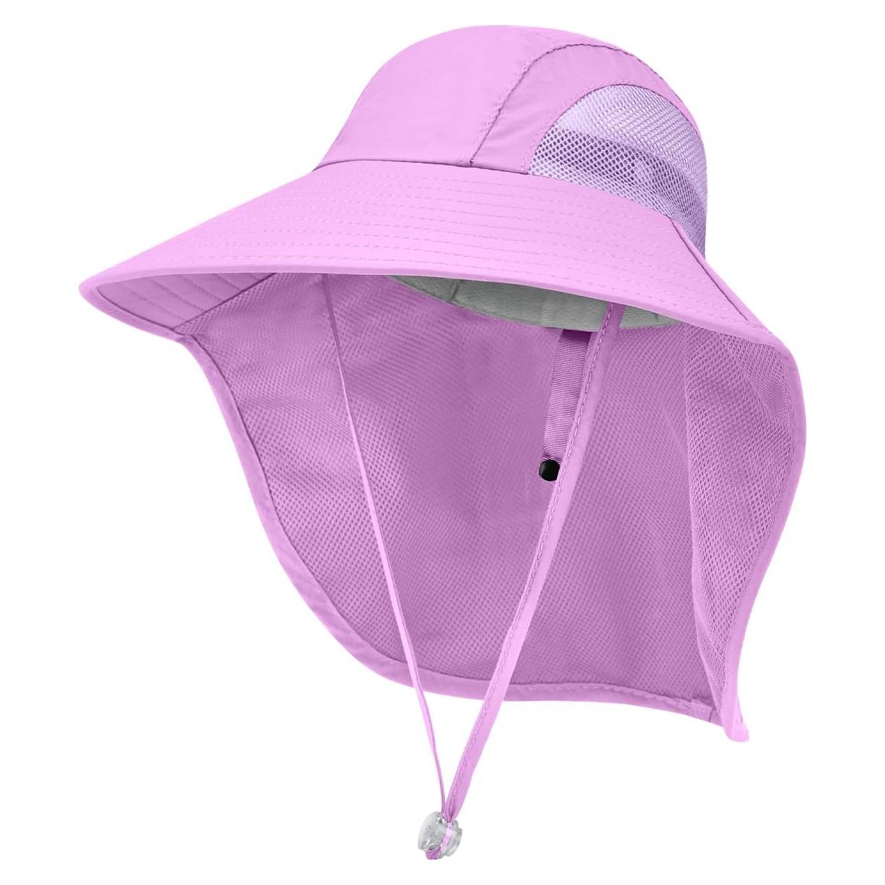 Sombrero de Sol para Niños UPF50+ Púrpura Ajustable 5-14 Años