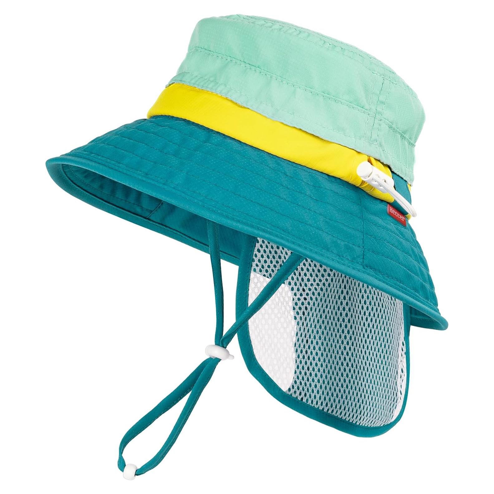 Gorro de Sol Heccei para Bebé UPF 50+ Verde 6-24 Meses