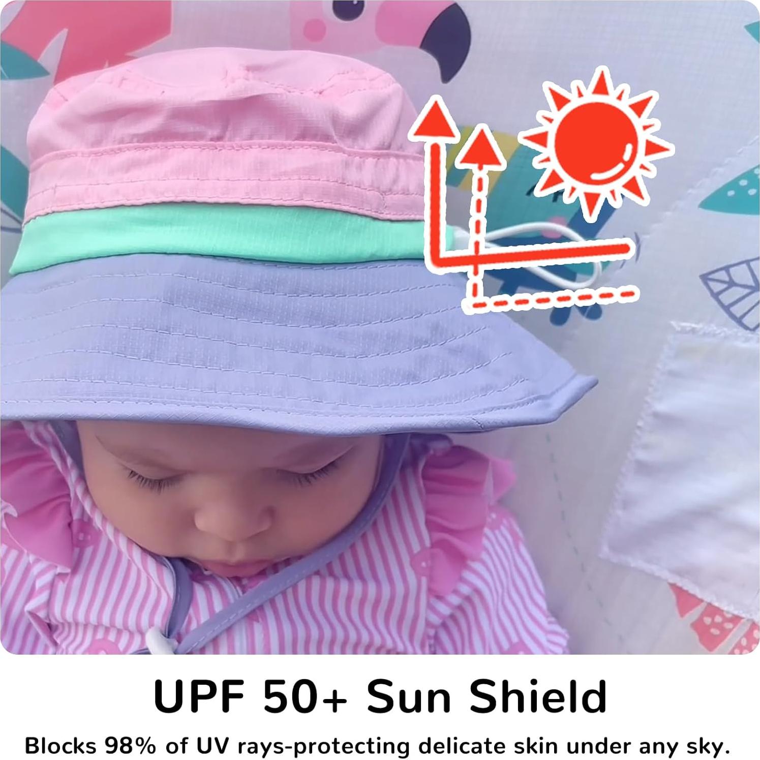 Gorro de Sol Heccei para Bebé UPF 50+ Verde 6-24 Meses