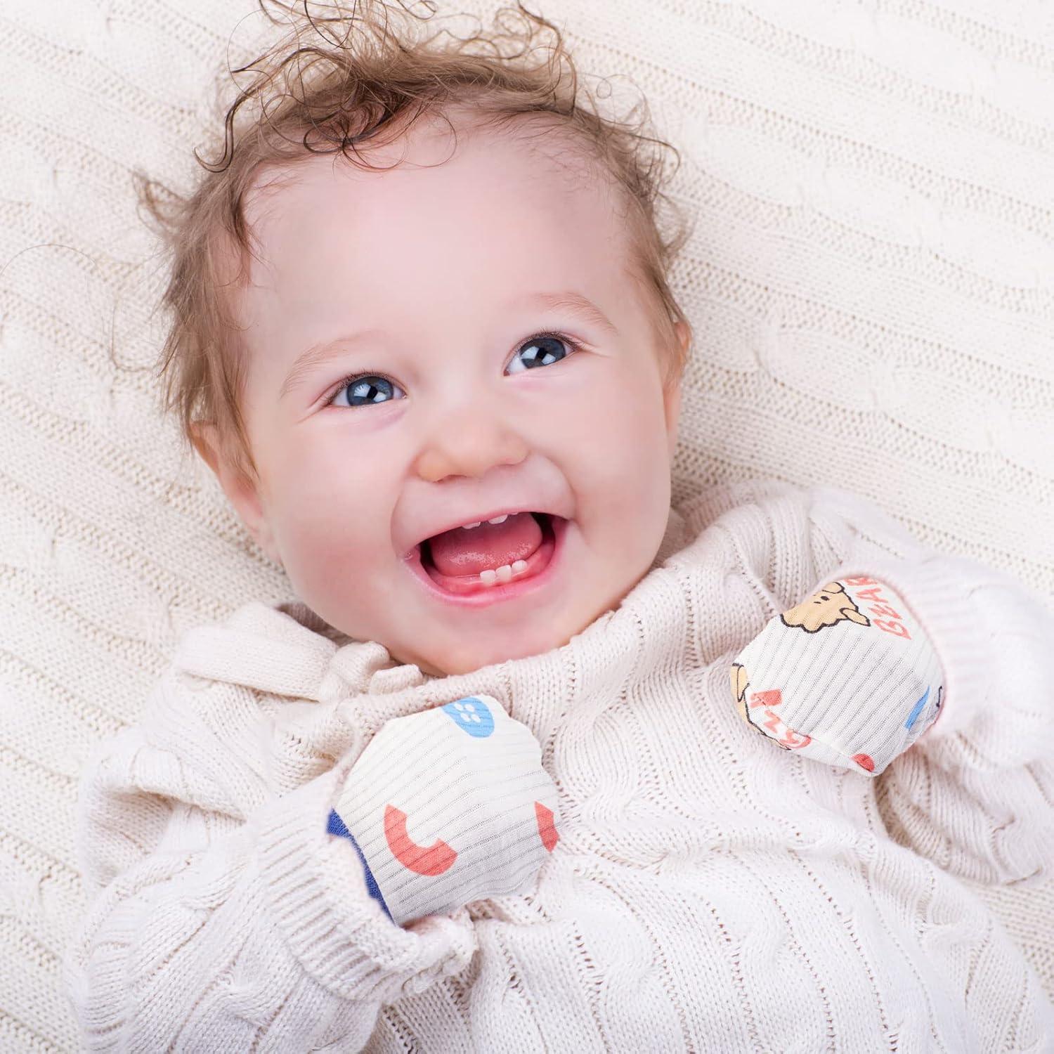 6 Pares Mitones Antirrasguños Bebés Geyoga Algodón 10x7 cm