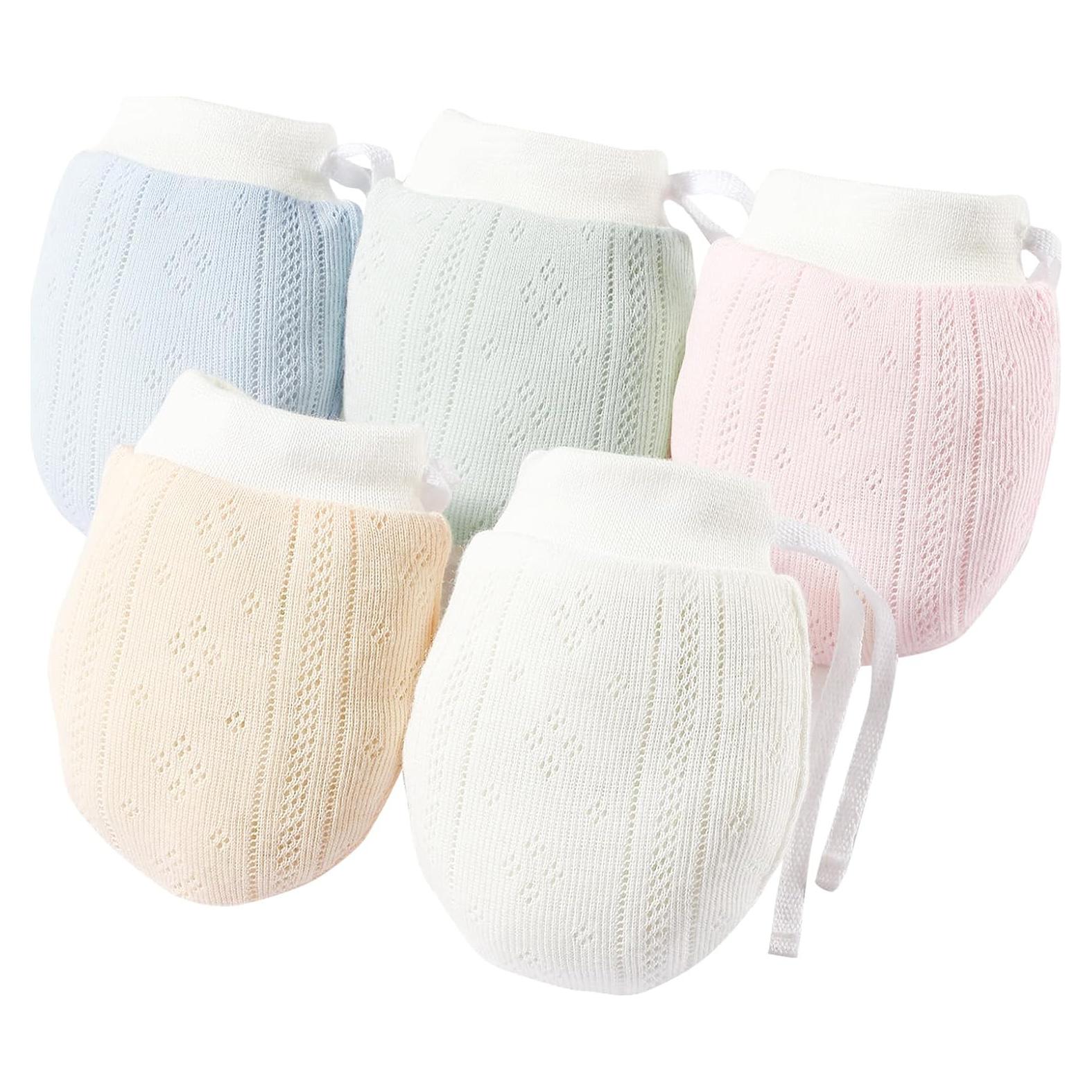 Manoplas para Bebés No Scratch 100% Algodón 0-12 meses 5 Pzas