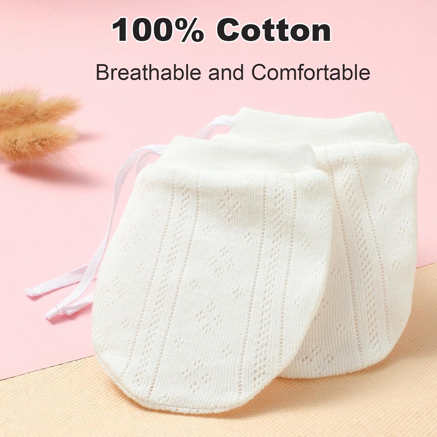 Manoplas para Bebés No Scratch 100% Algodón 0-12 meses 5 Pzas