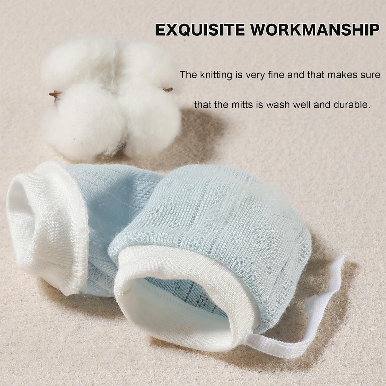 Manoplas para Bebés No Scratch 100% Algodón 0-12 meses 5 Pzas