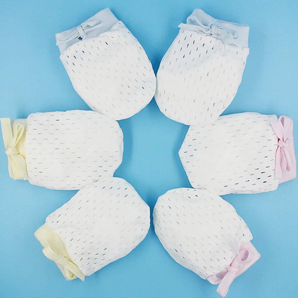 Paquete de 6 Guantes de Malla de Algodón para Bebé Unisex 0-6 Meses
