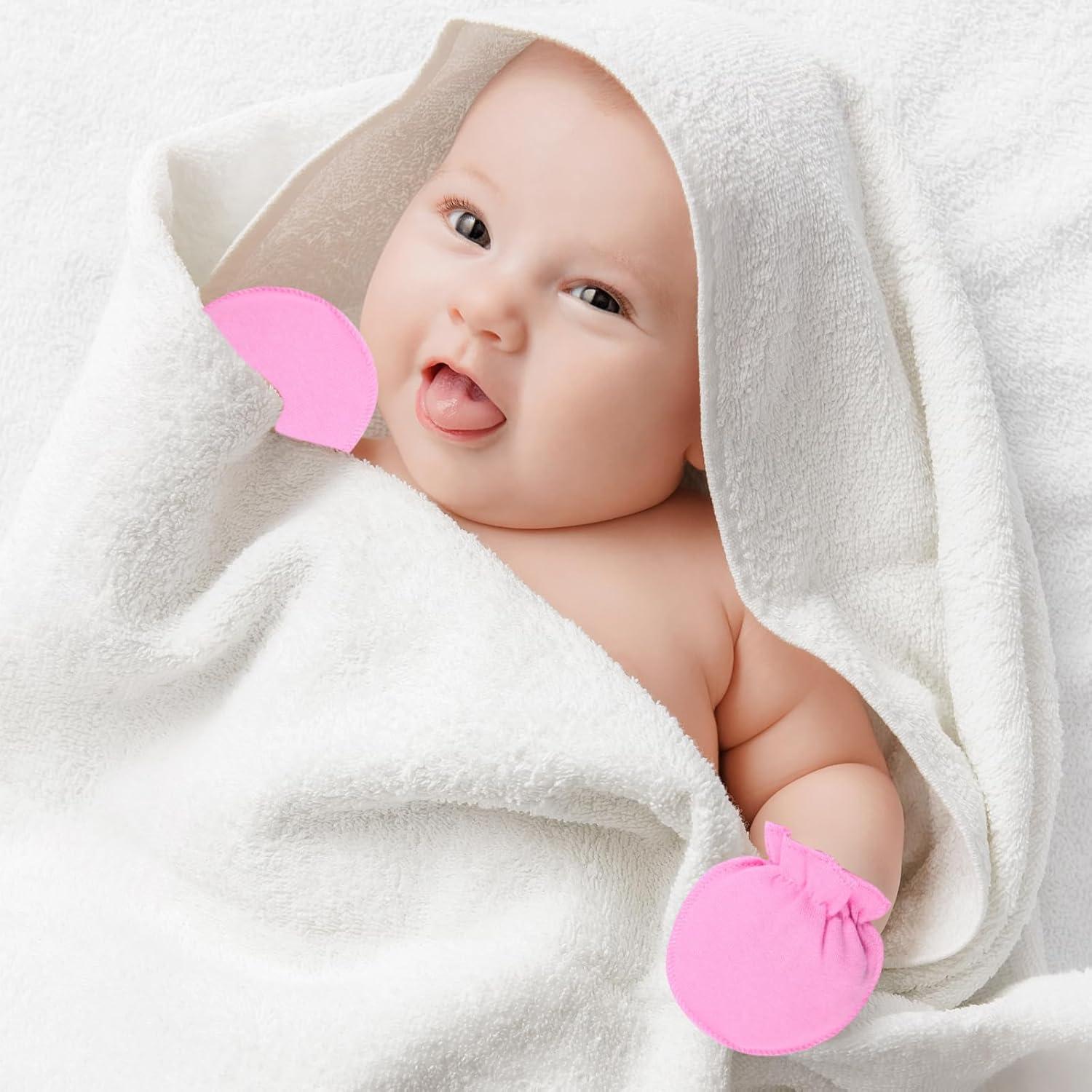 18 Pares Mitones de Algodón para Bebés 0-6 Meses Sin Rasguños