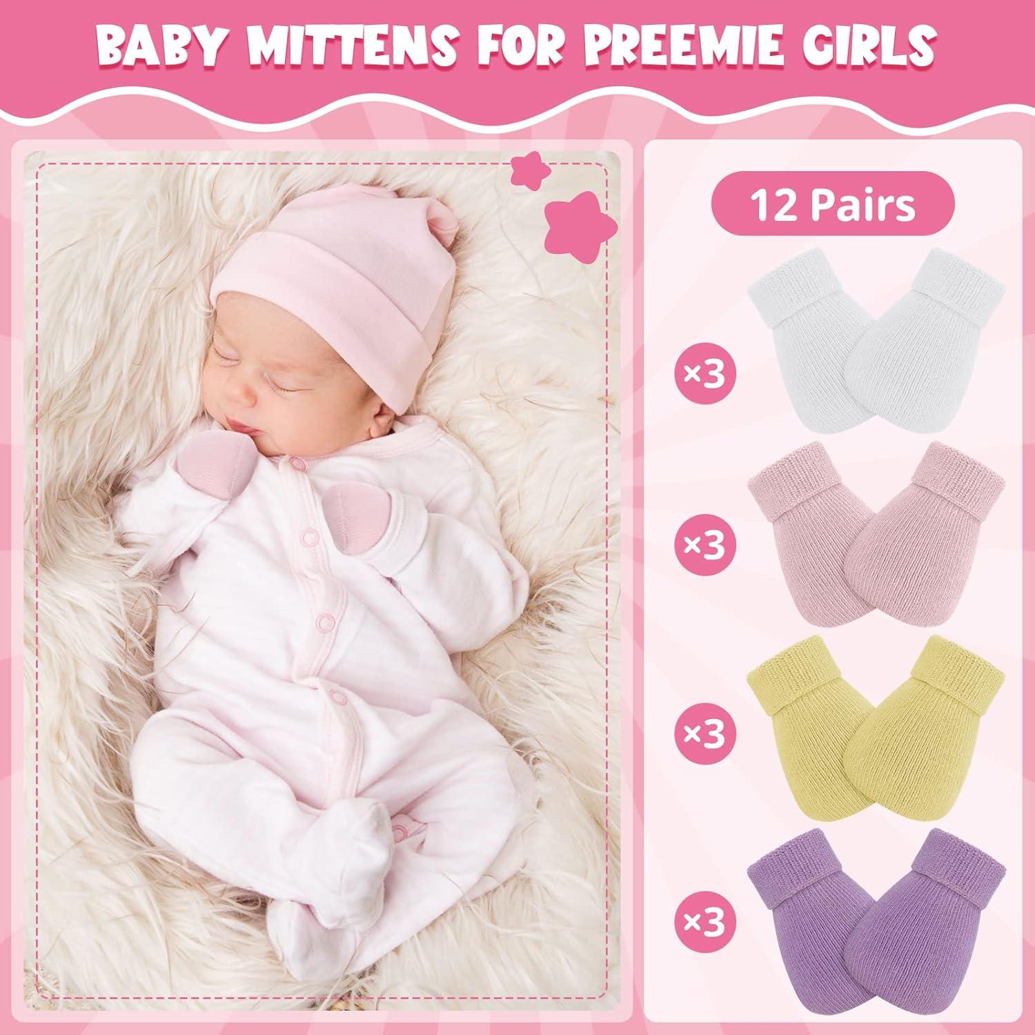 12 Pares de Mitones para Bebés Prematuros Eurzom Algodón