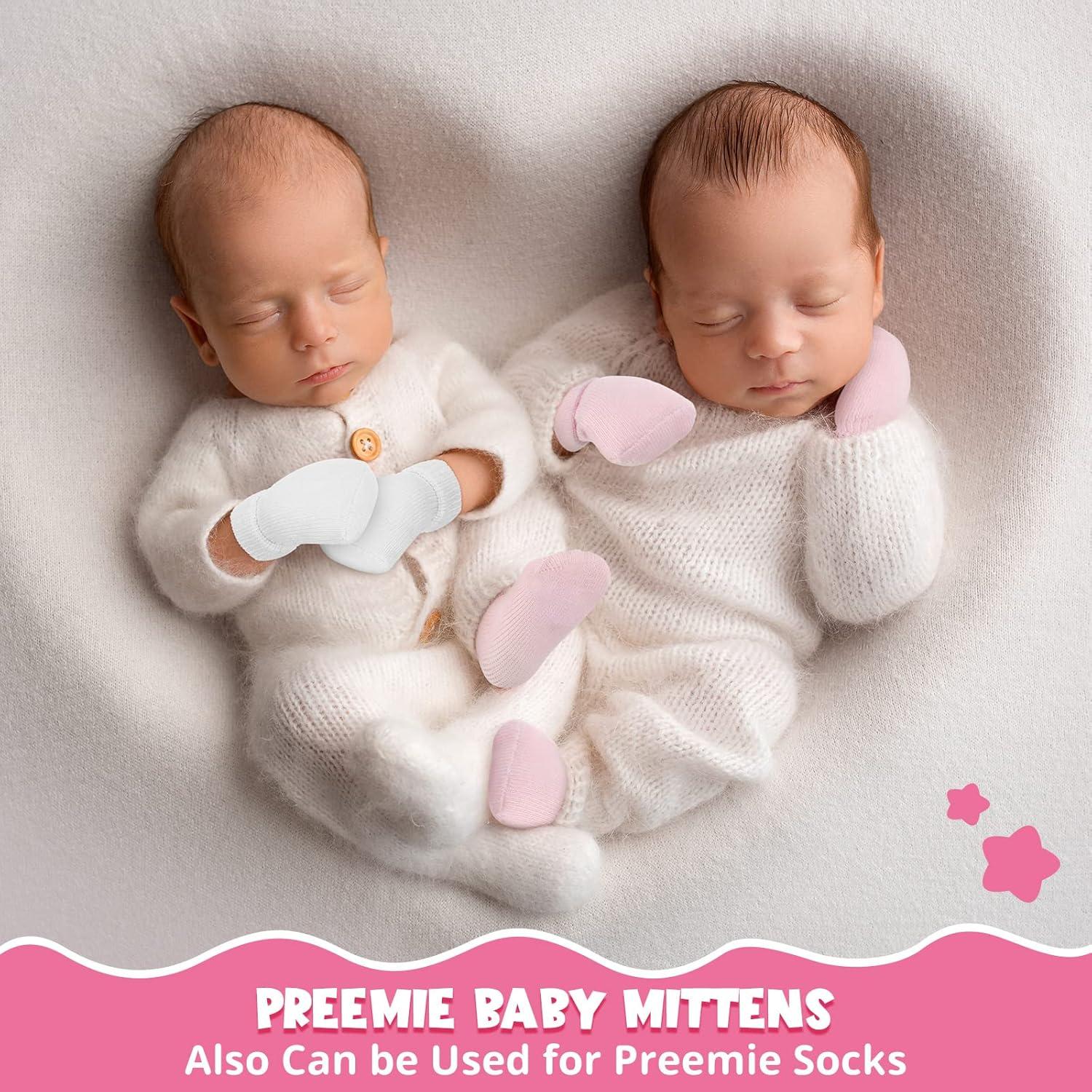 12 Pares de Mitones para Bebés Prematuros Eurzom Algodón