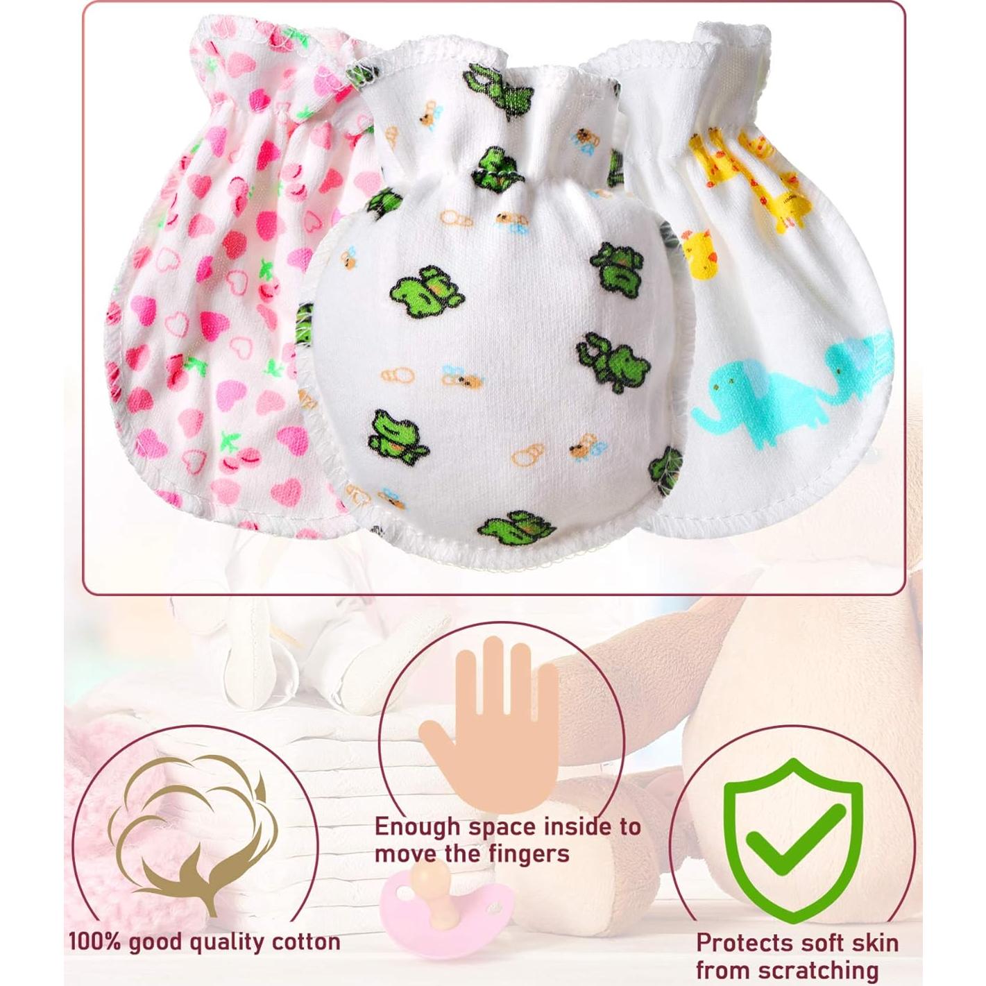 Guantes para Bebés Syhood 17 Pares Algodón Sin Rasguños 0-6 Meses