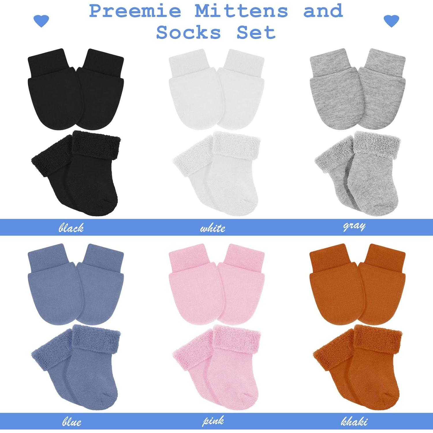 Juego de 6 Manoplas y Calcetines para Bebés Prematuros Breathffy