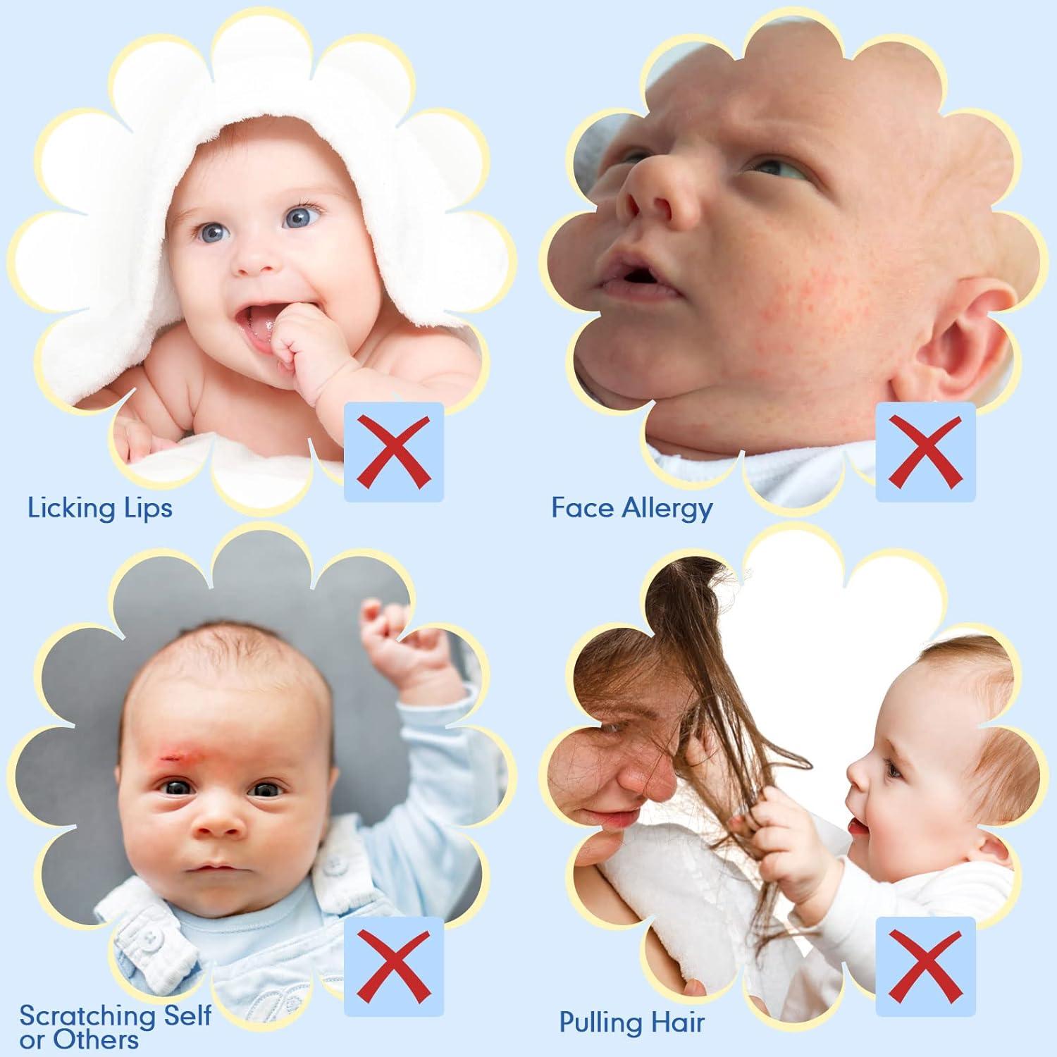 6 Pares Mitones Antirrasguños Algodón Bebés 3-9 Meses Geyoga