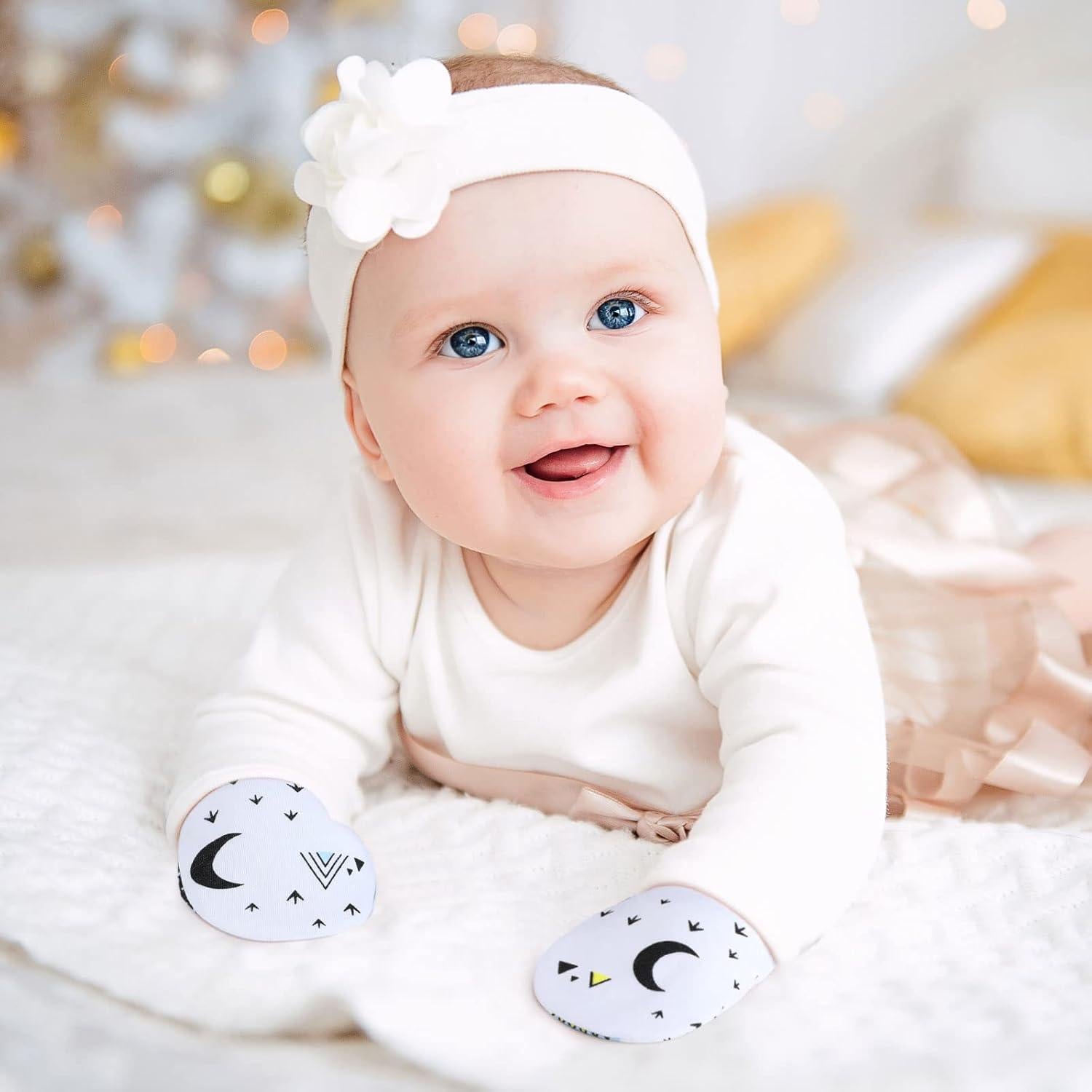 6 Pares Mitones Antirrasguños Algodón Bebés 3-9 Meses Geyoga