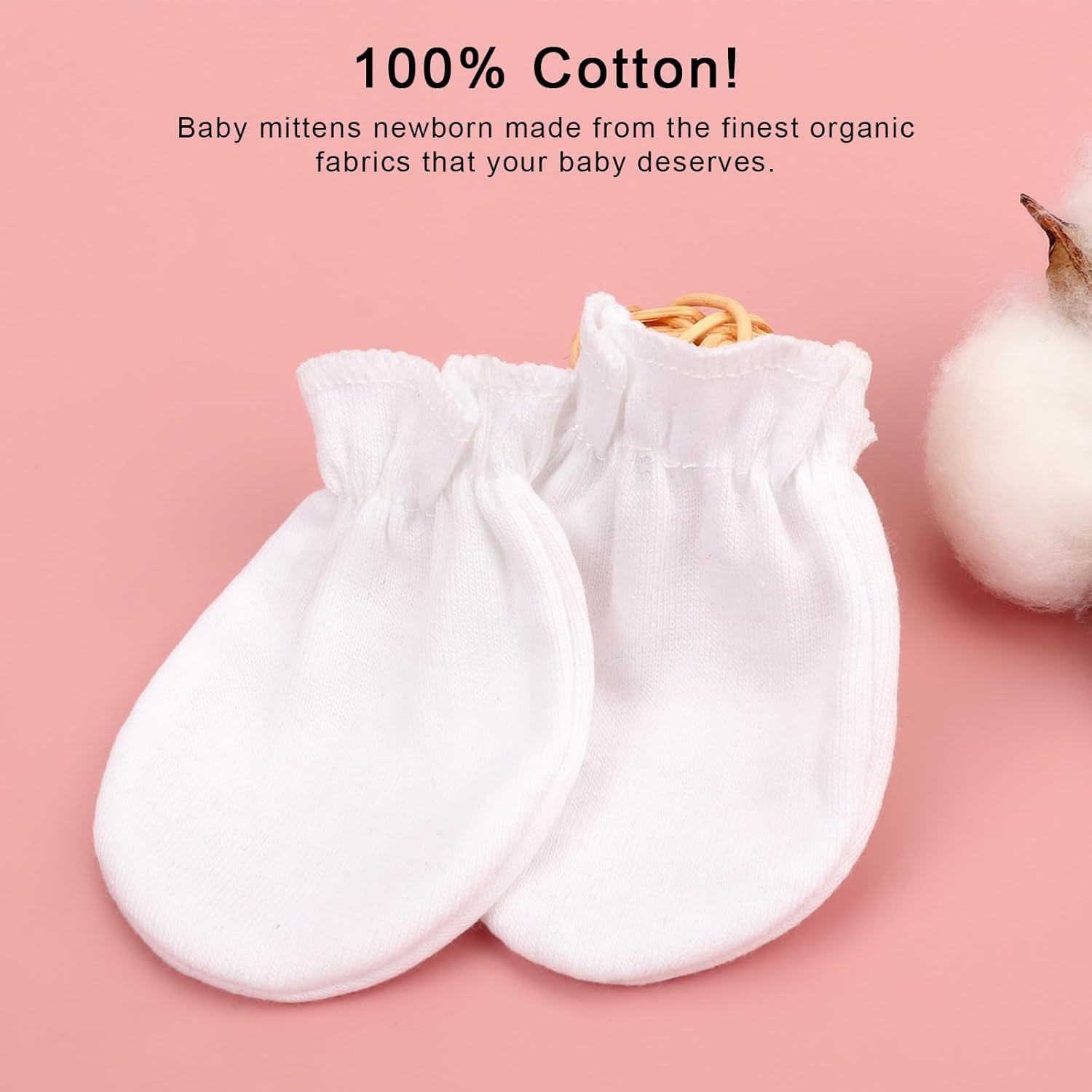 Manoplas para Bebés Recién Nacidos AQOKKA Algodón Orgánico 0-6 Meses