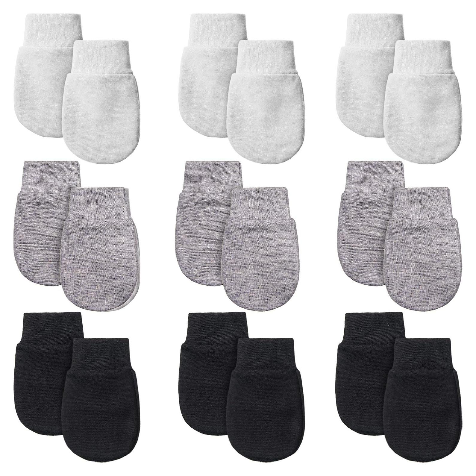 9 Pares Mitones de Algodón para Bebés 0-6 Meses Sin Rasguños