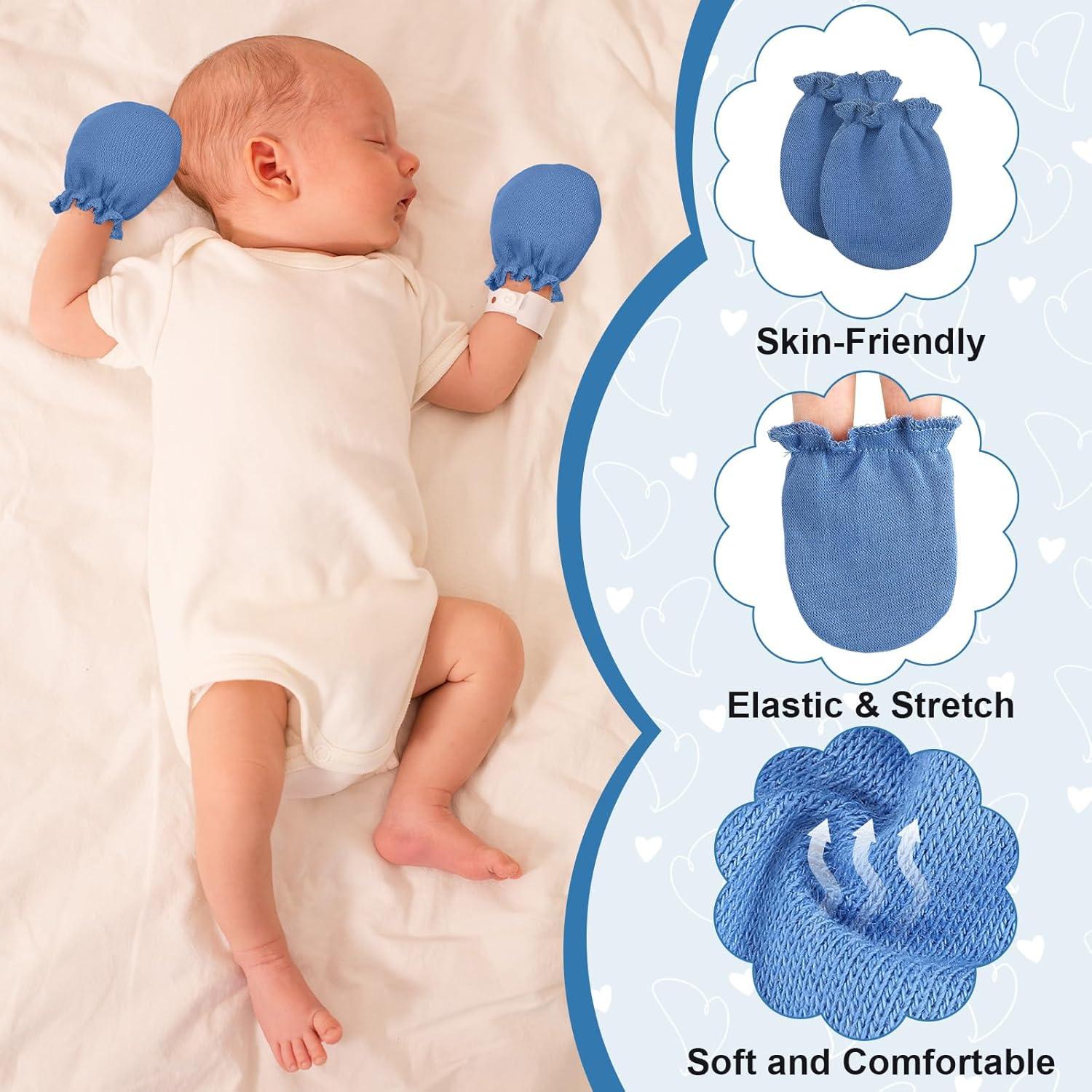 Mitones para Bebés Prematuros Vabean 12 Pares Algodón Sin Rasguños