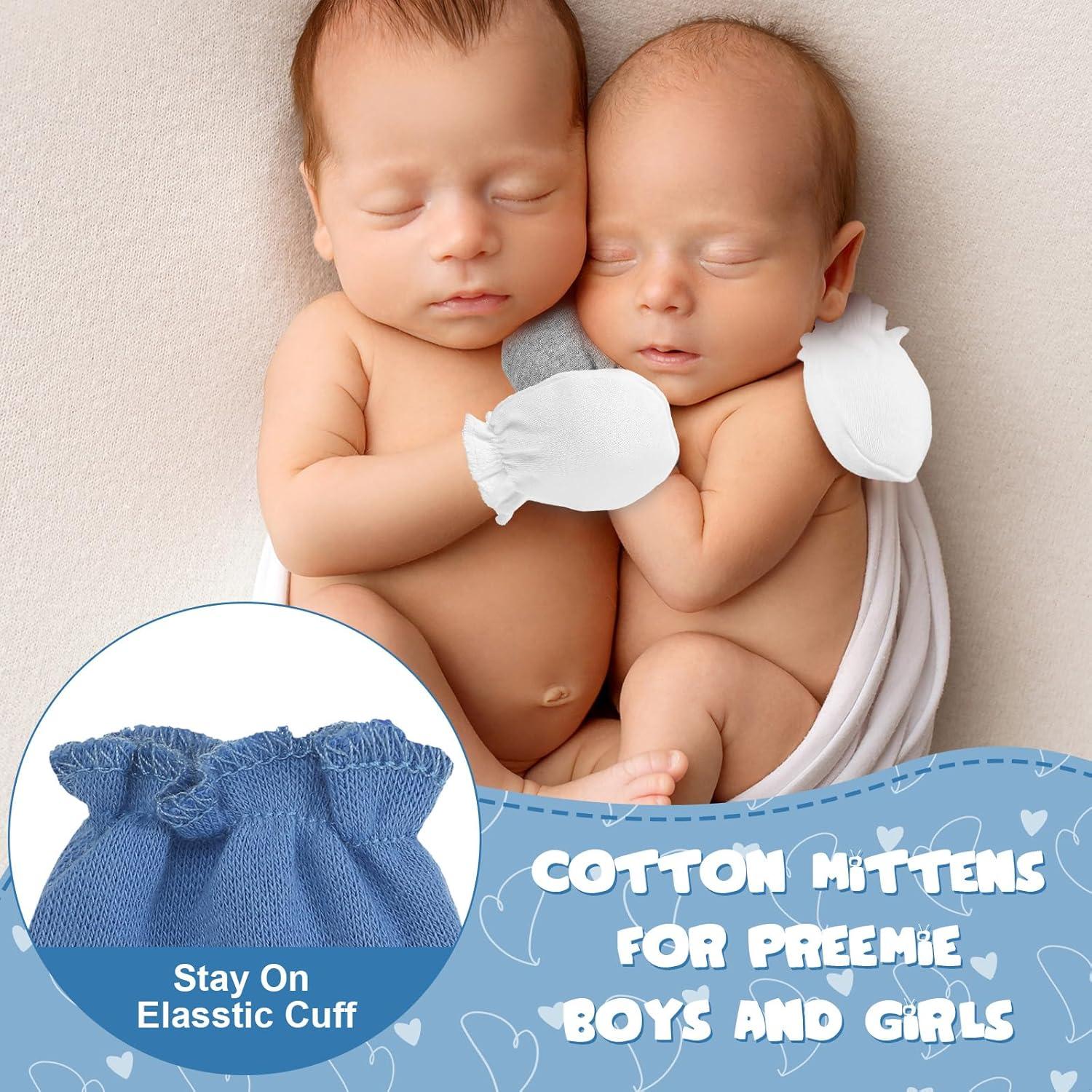 Mitones para Bebés Prematuros Vabean 12 Pares Algodón Sin Rasguños