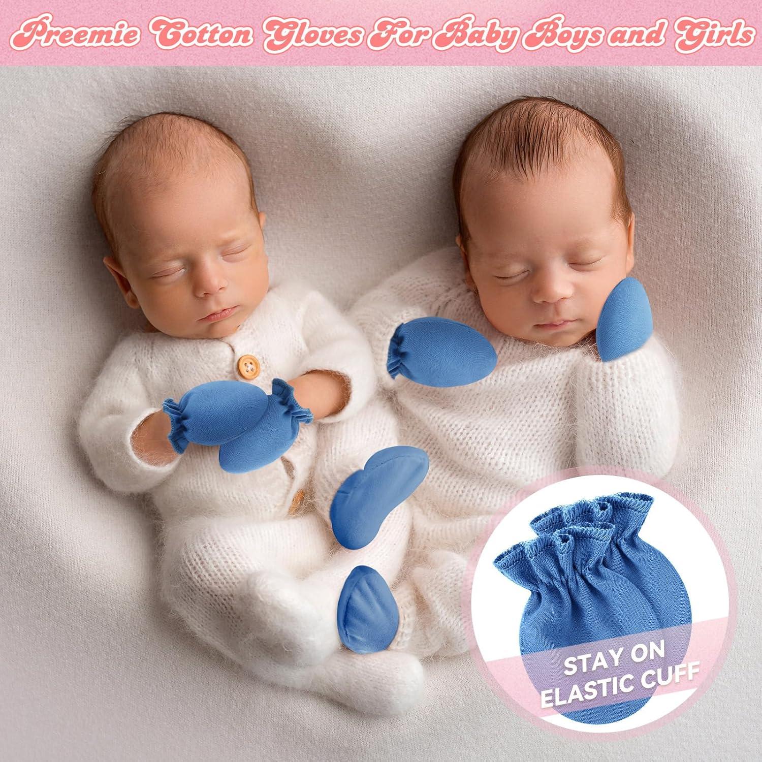 Mitones para Bebés Prematuros Vabean 24 Pares Algodón Sin Rasguños