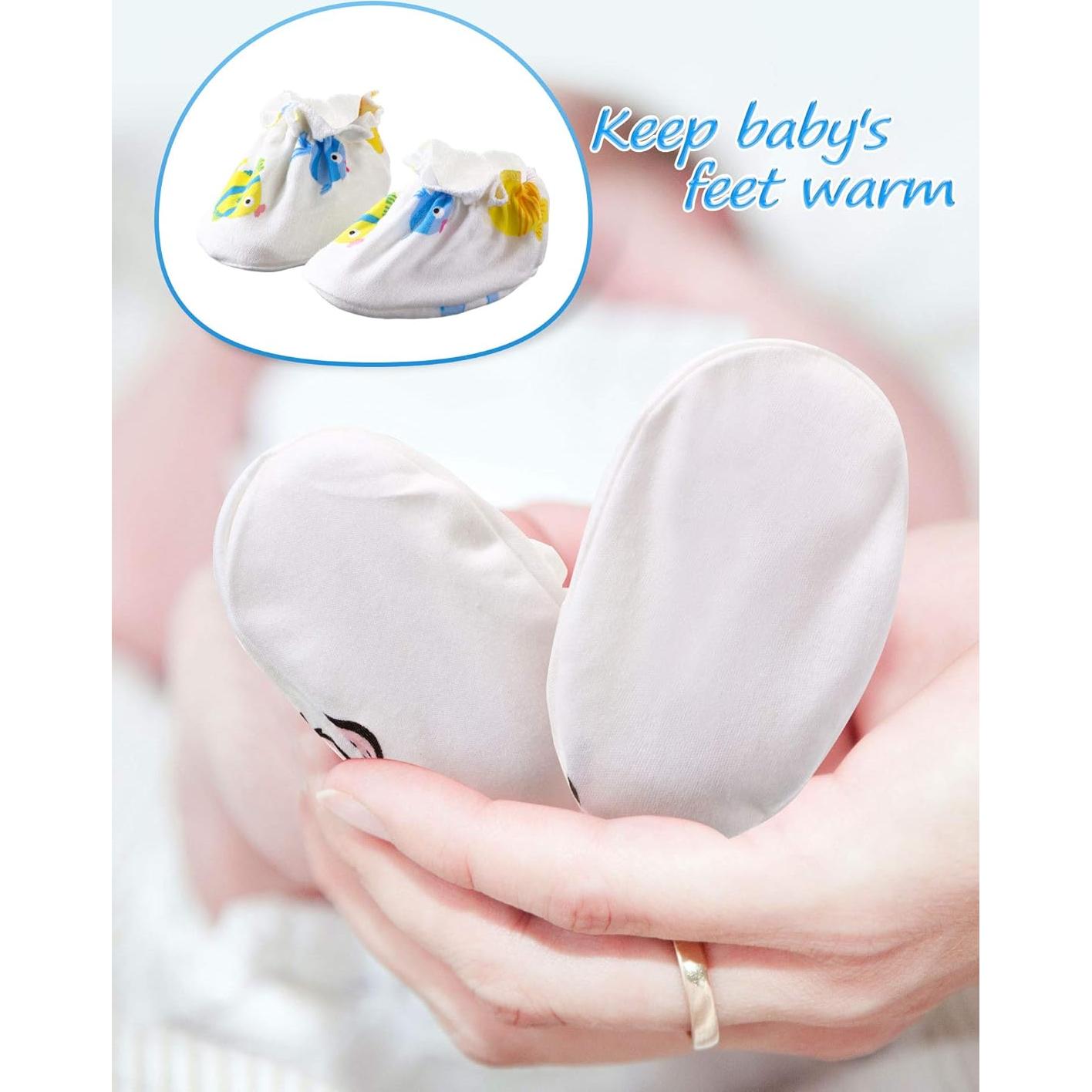 Conjunto Geyoga 18 Piezas: Gorro, Manoplas y Calcetines Bebé 0-6 Meses