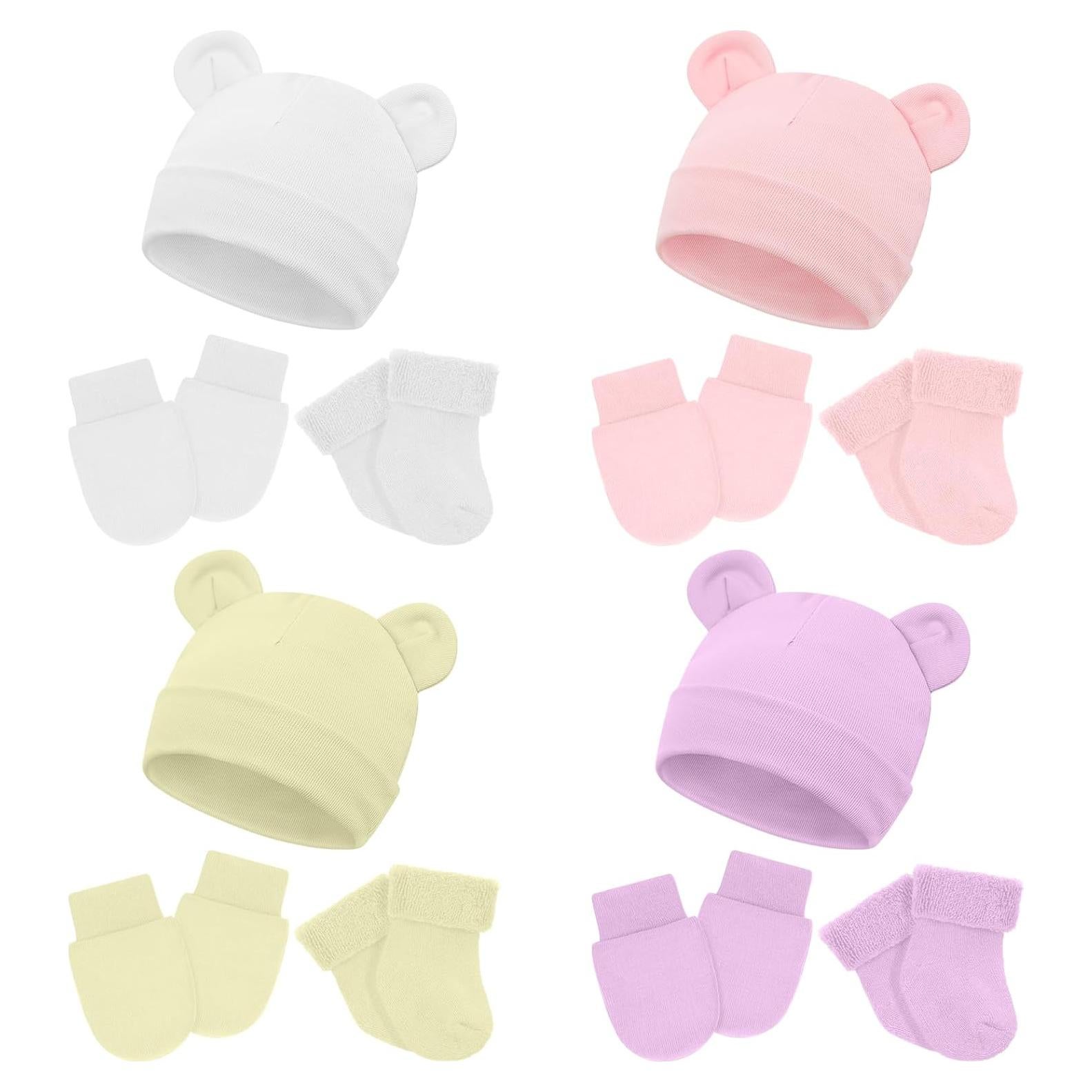 Conjunto de Gorro, Manoplas y Calcetines para Bebés Prematuros Cuffbow