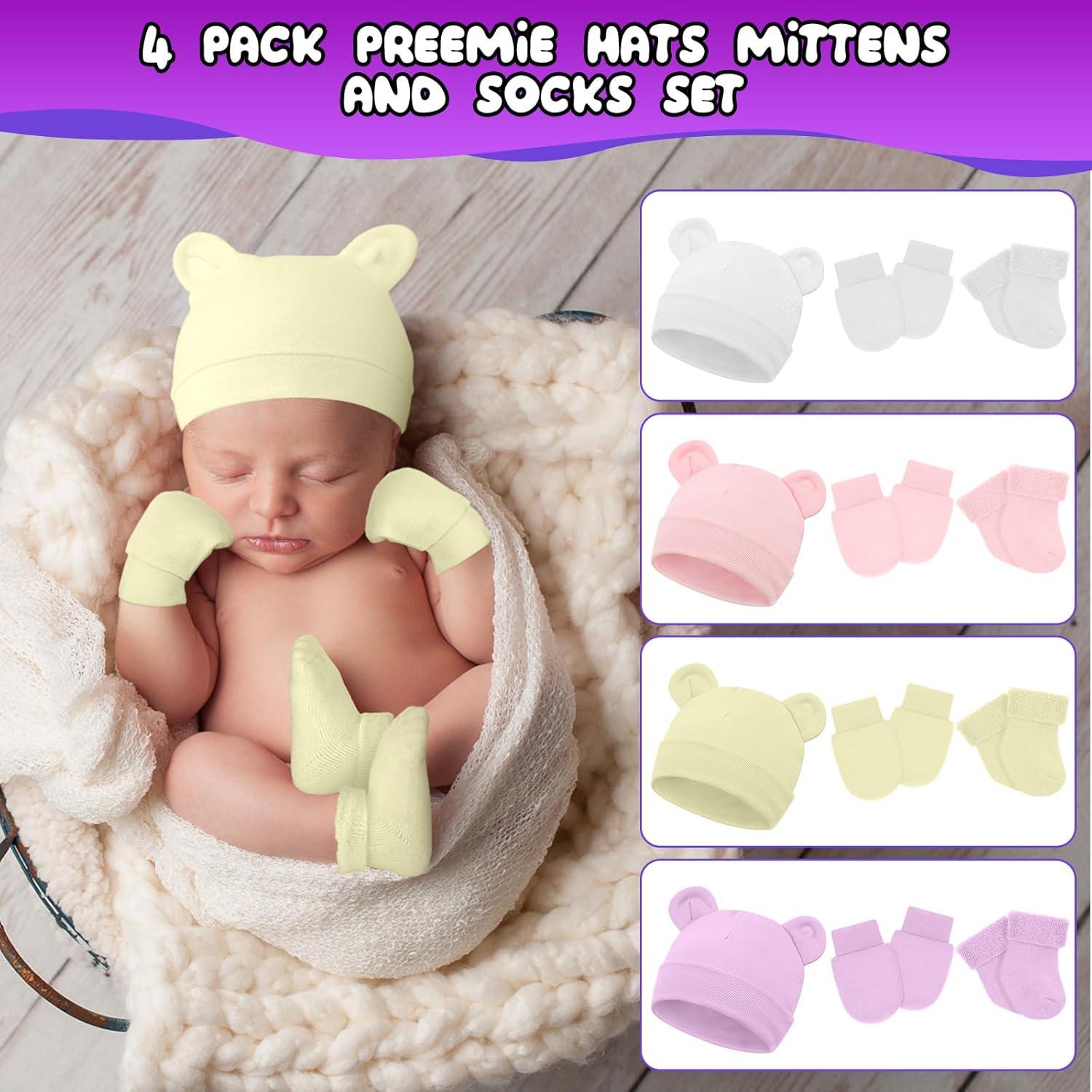 Conjunto de Gorro, Manoplas y Calcetines para Bebés Prematuros Cuffbow