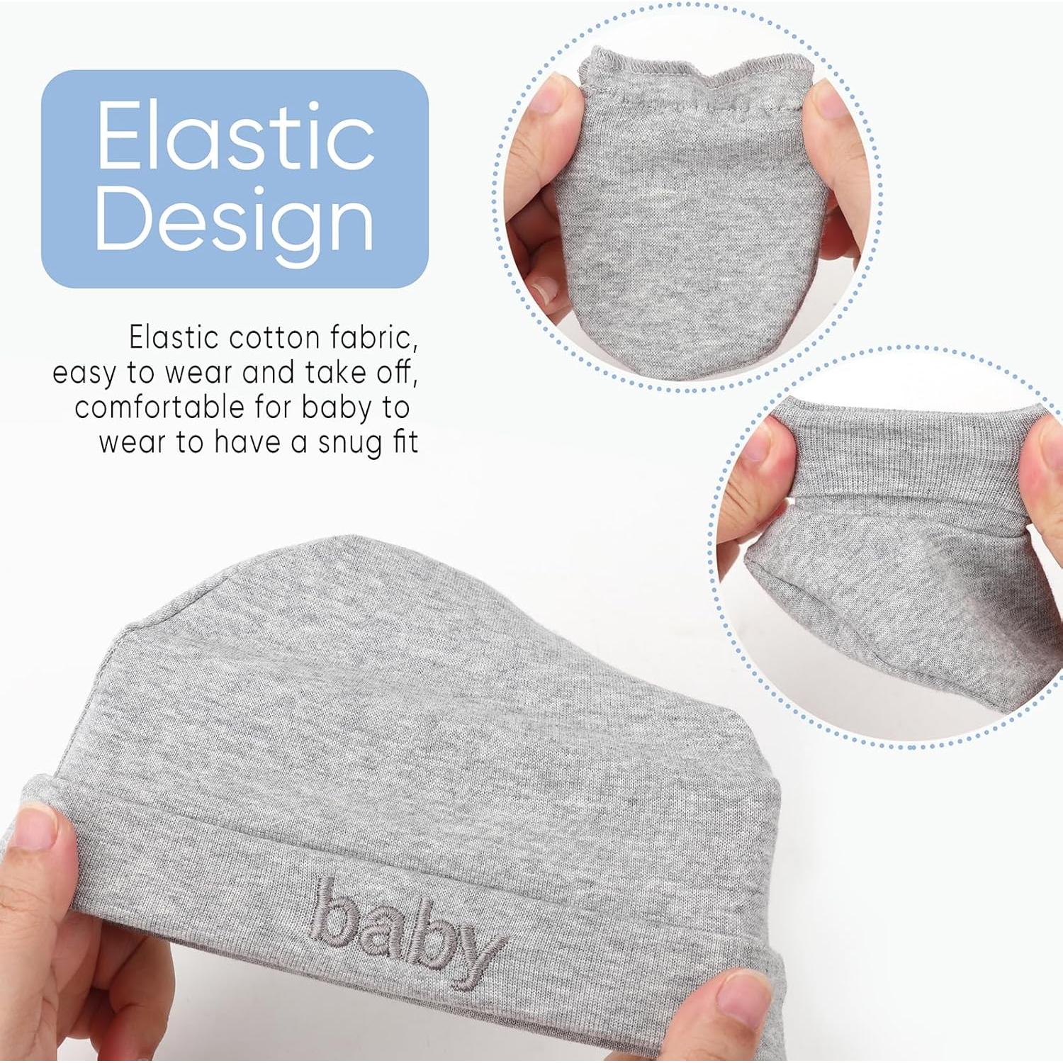 Conjunto de gorros, manoplas y calcetines AQOKKA para bebés 0-6 meses