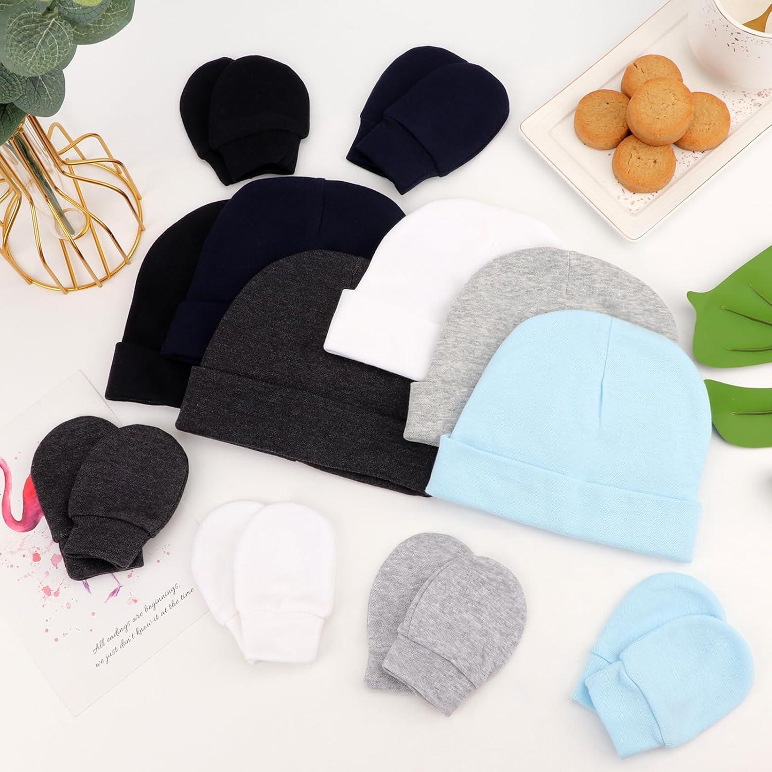 Conjunto de Gorro y Manoplas para Bebés BQUBO - 6 Piezas