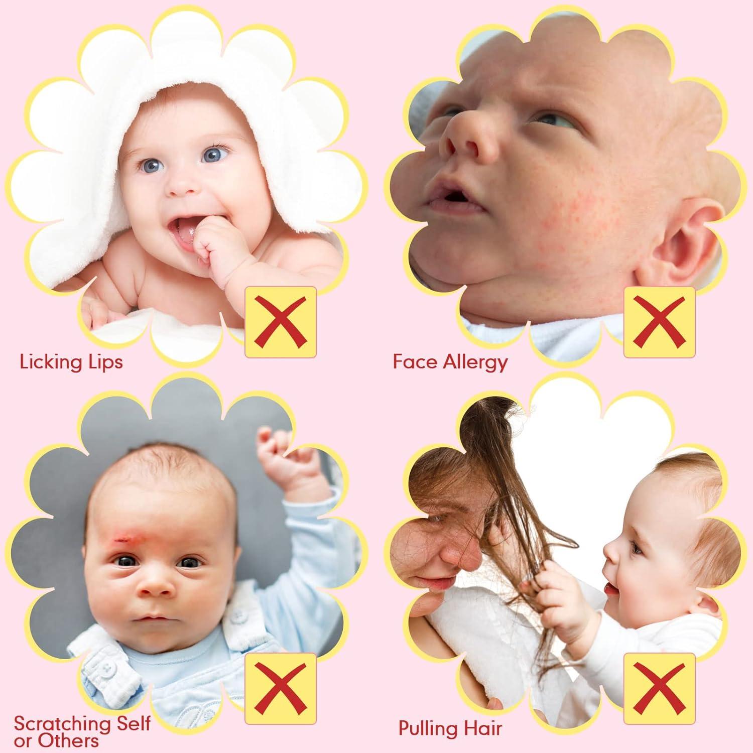 6 Pares Mitones Antirrasguños Bebés Geyoga Algodón 10x7 cm