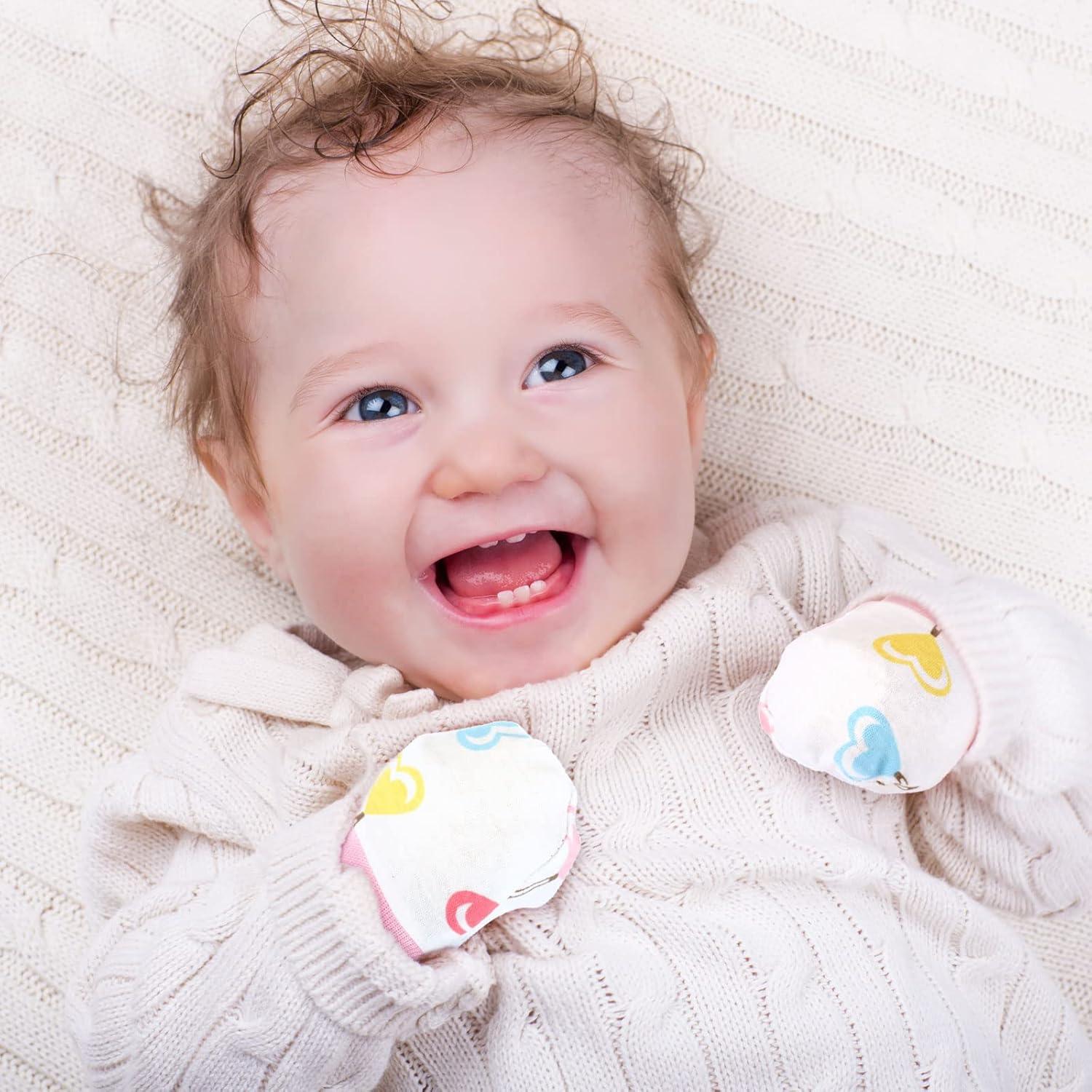 6 Pares Mitones Antirrasguños Bebés Geyoga Algodón 10x7 cm