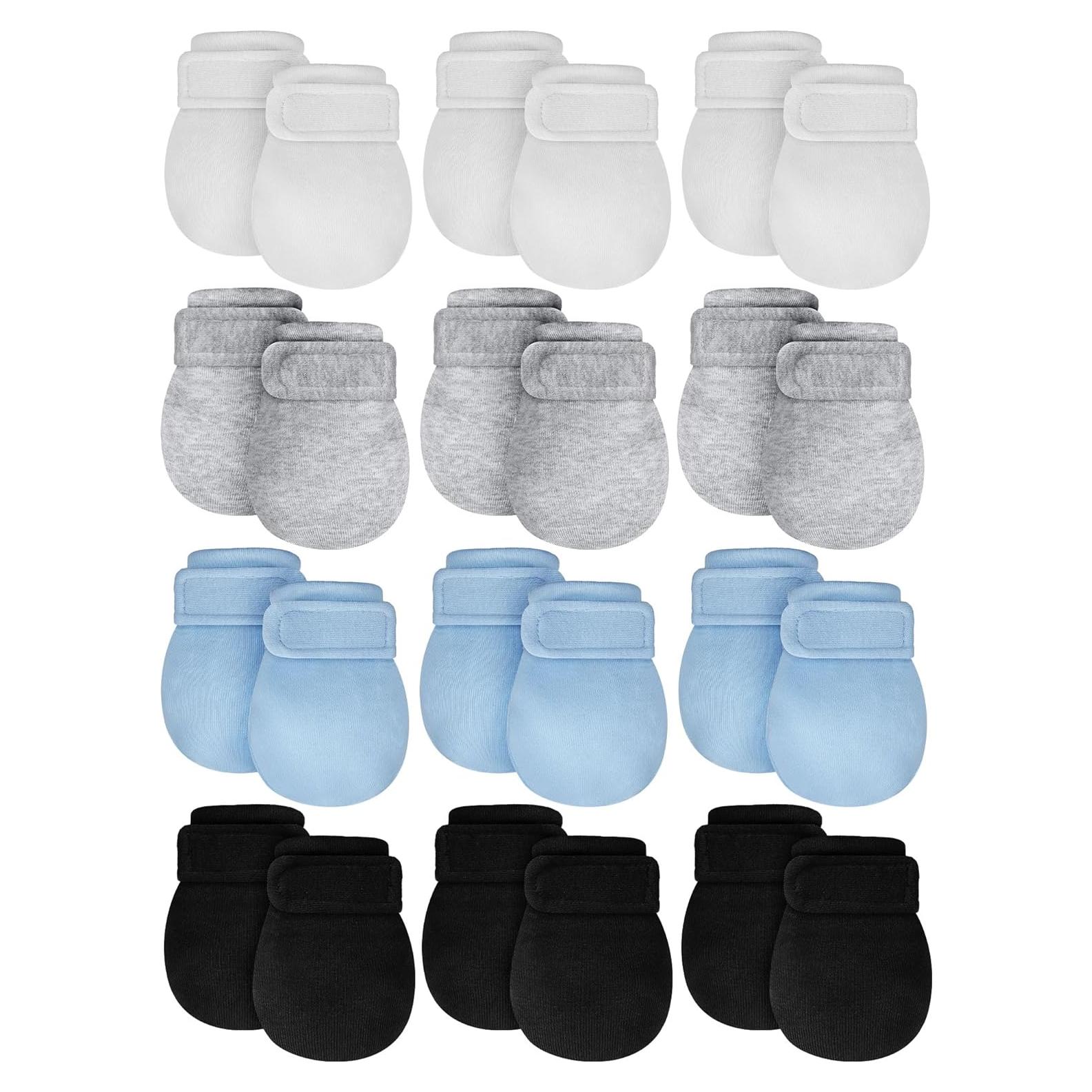 Newcotte 12 Pares Manoplas Ajustables Bebés Algodón Cálidas