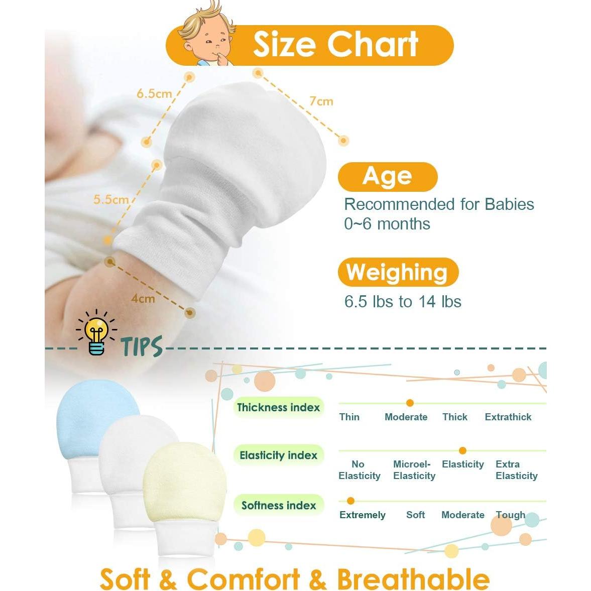 Manoplas Antirrasguños para Bebés One Enjoy - 6 Pares 0-6 Meses