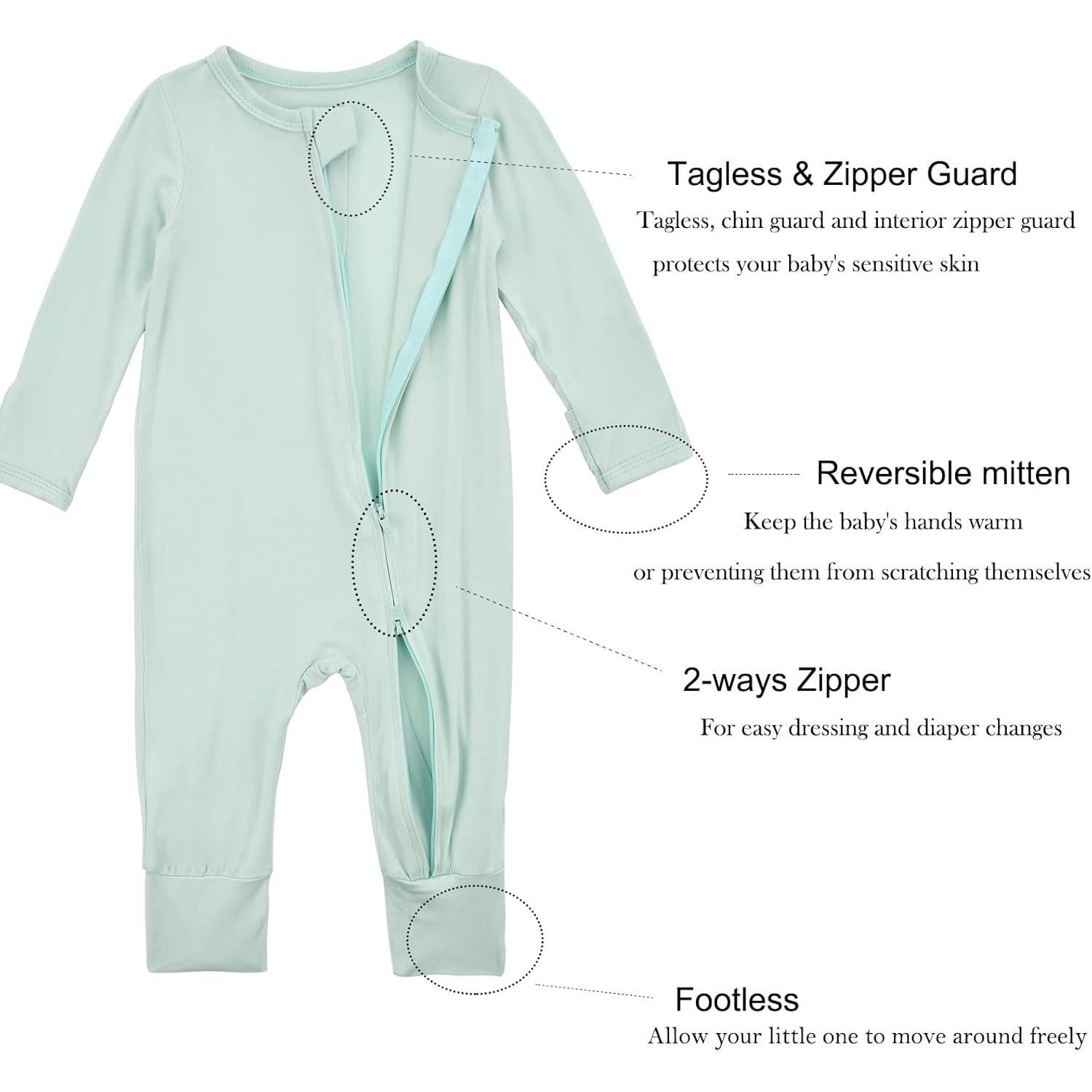 Pijama Sin Pies Aablexema para Bebé 6-12 Meses Rayón Bambú