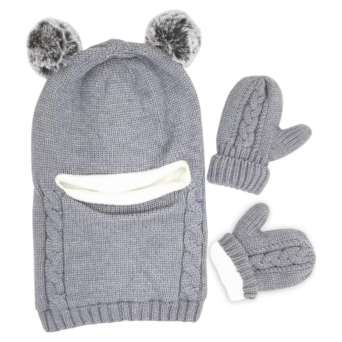 Conjunto Gorro y Bufanda Invierno Bebés GZMM 2 en 1 Gris