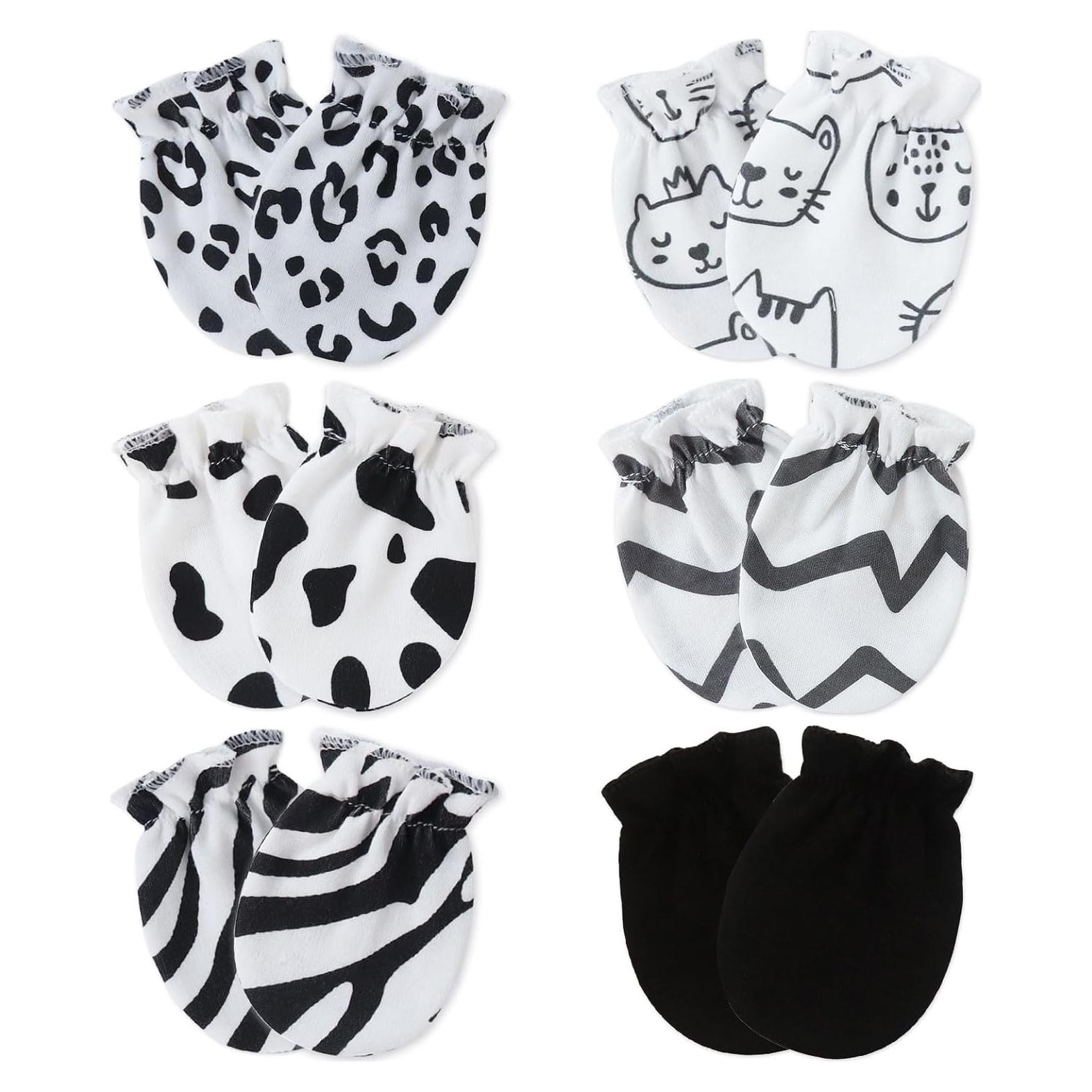 Manoplas para Bebé 0-6 Meses Flagsky 100% Algodón - 6 Pares