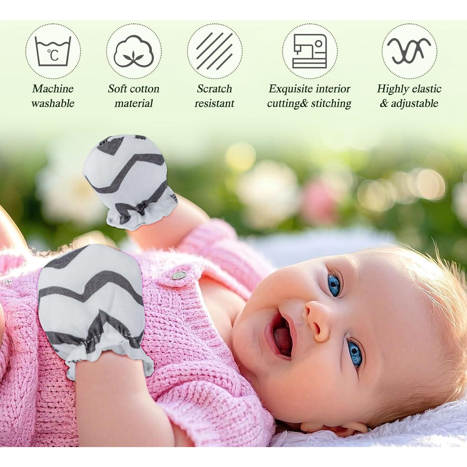 Manoplas para Bebé 0-6 Meses Flagsky 100% Algodón - 6 Pares