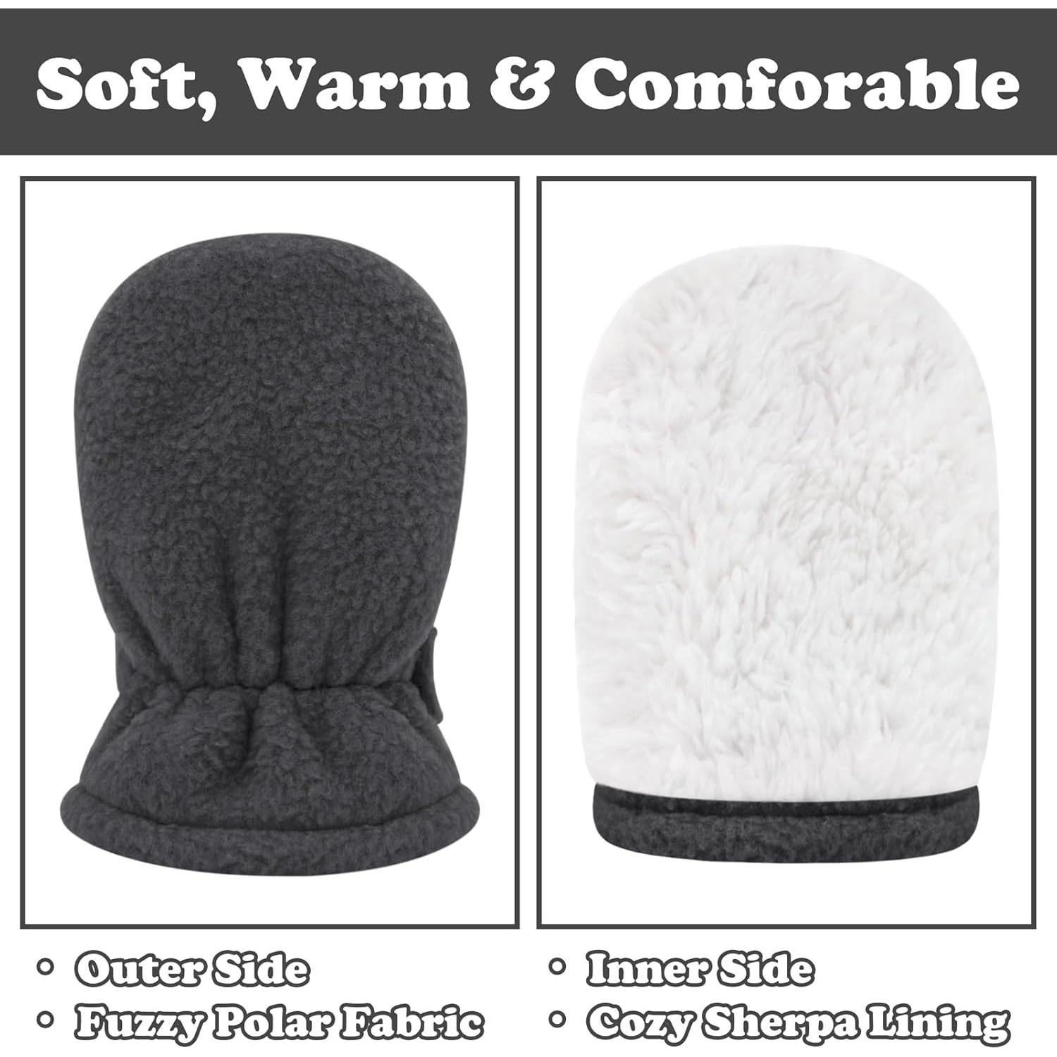 Mitones de Invierno Sarfel para Bebés 3 Pares Forro Polar