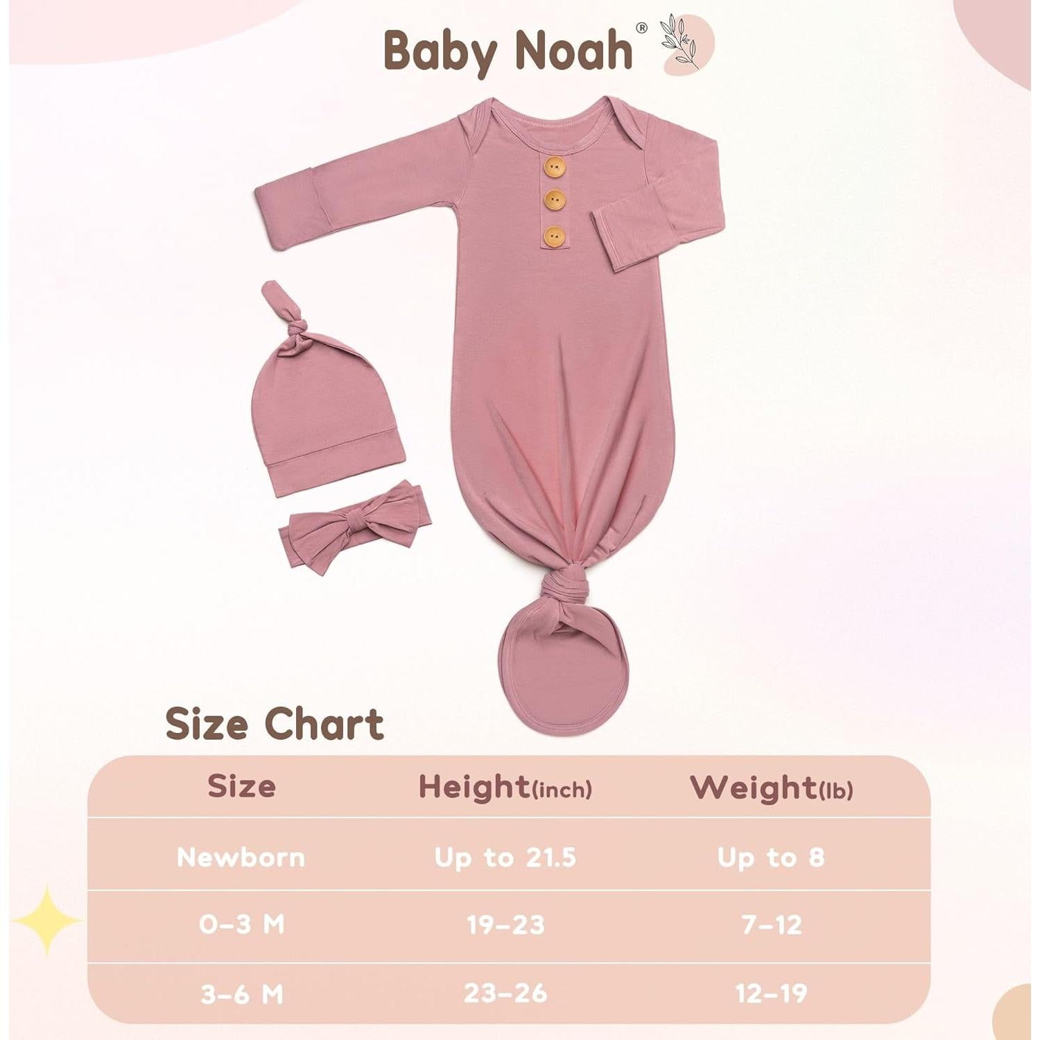 Vestido de Nudo Suave Baby Noah 0-3 Meses Azul Bebé