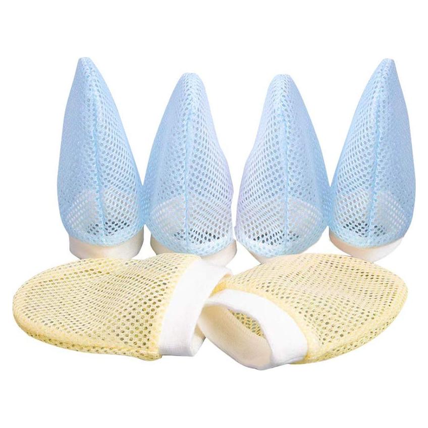 Paquete de 6 Guantes de Malla de Algodón para Bebé Unisex 0-6 Meses