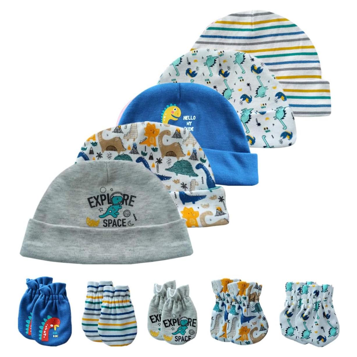 Conjunto de gorro y mitones para bebé Kiddiezoom 0-6 meses