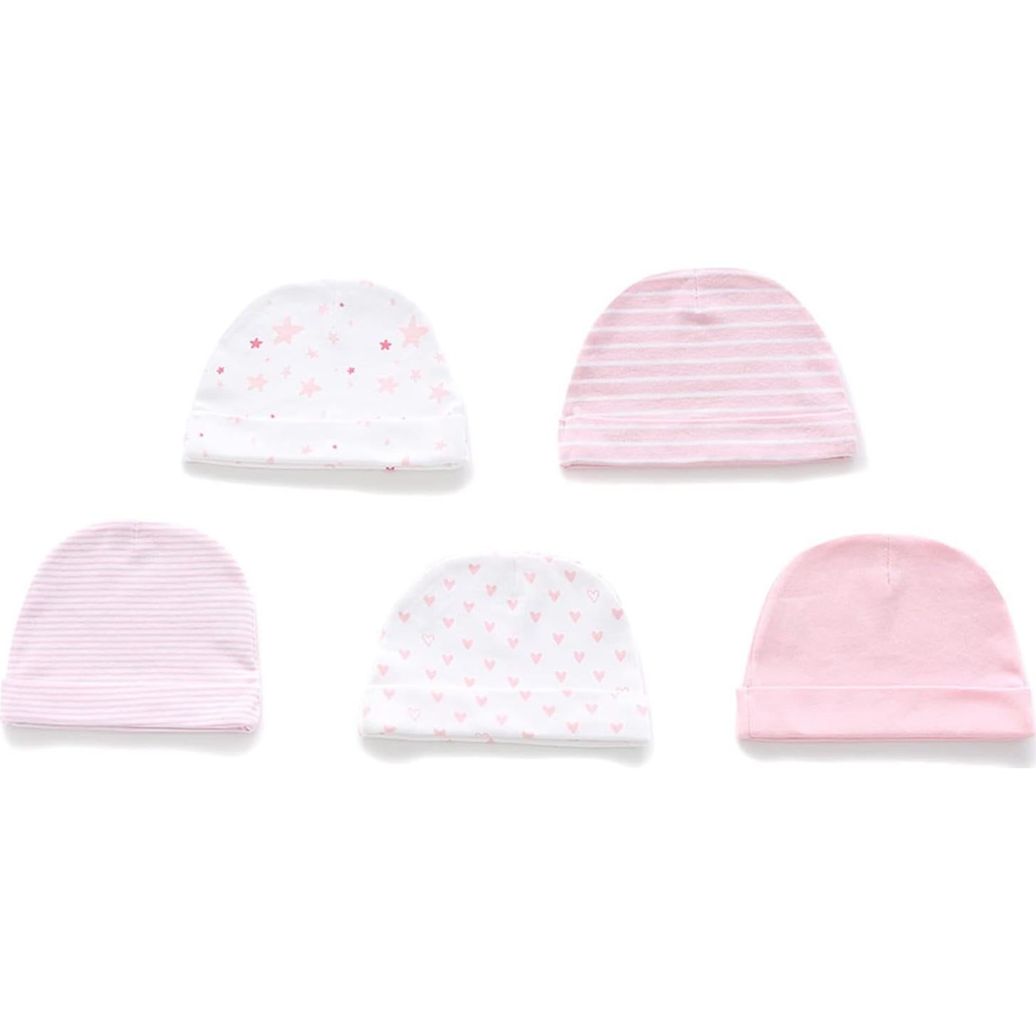 Conjunto Ropa Bebé 100% Algodón Rosa 0-3 Meses con Gorras y Manoplas
