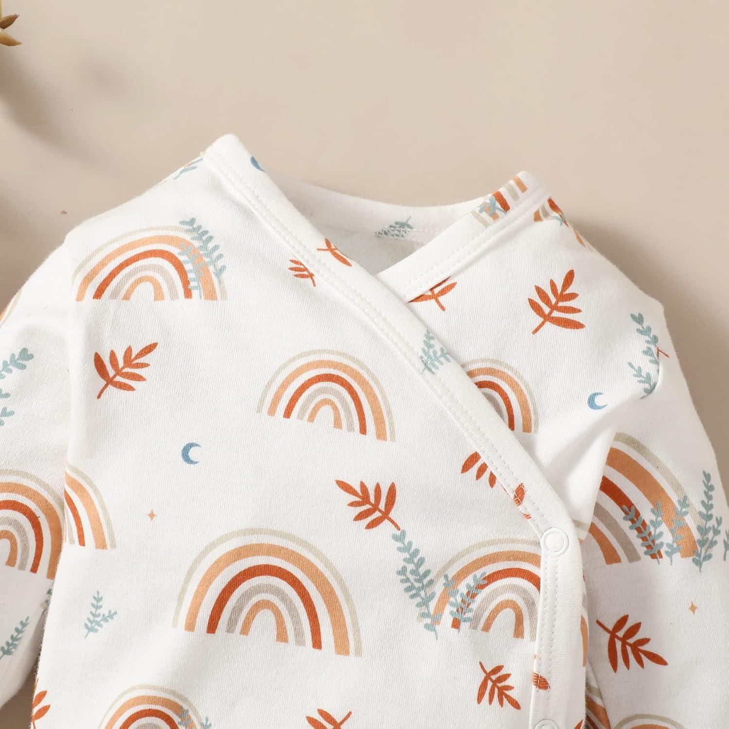 Bodysuit Kimono Bebé DEFAHN 3-Pack 100% Algodón Recién Nacido