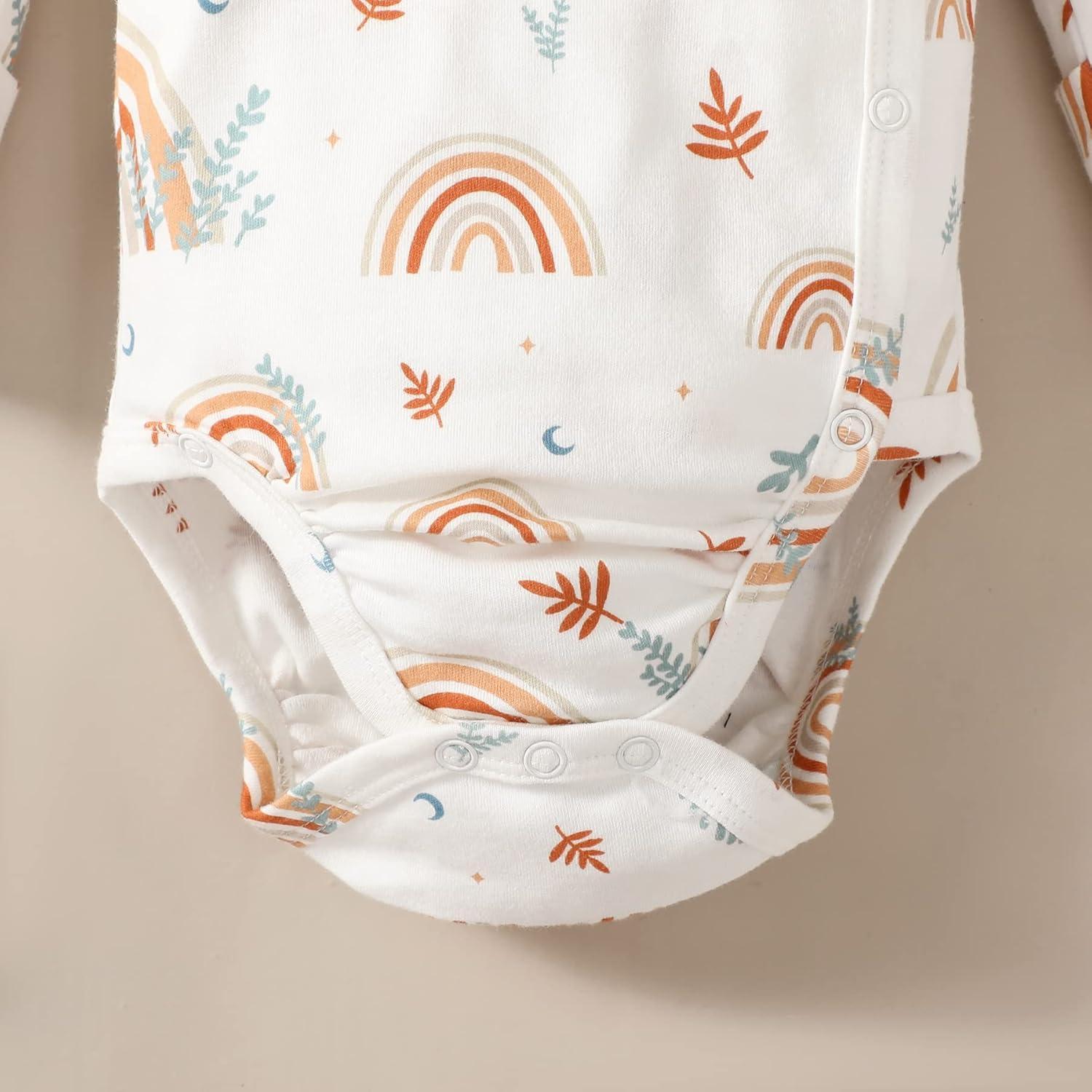 Bodysuit Kimono Bebé DEFAHN 3-Pack 100% Algodón Recién Nacido